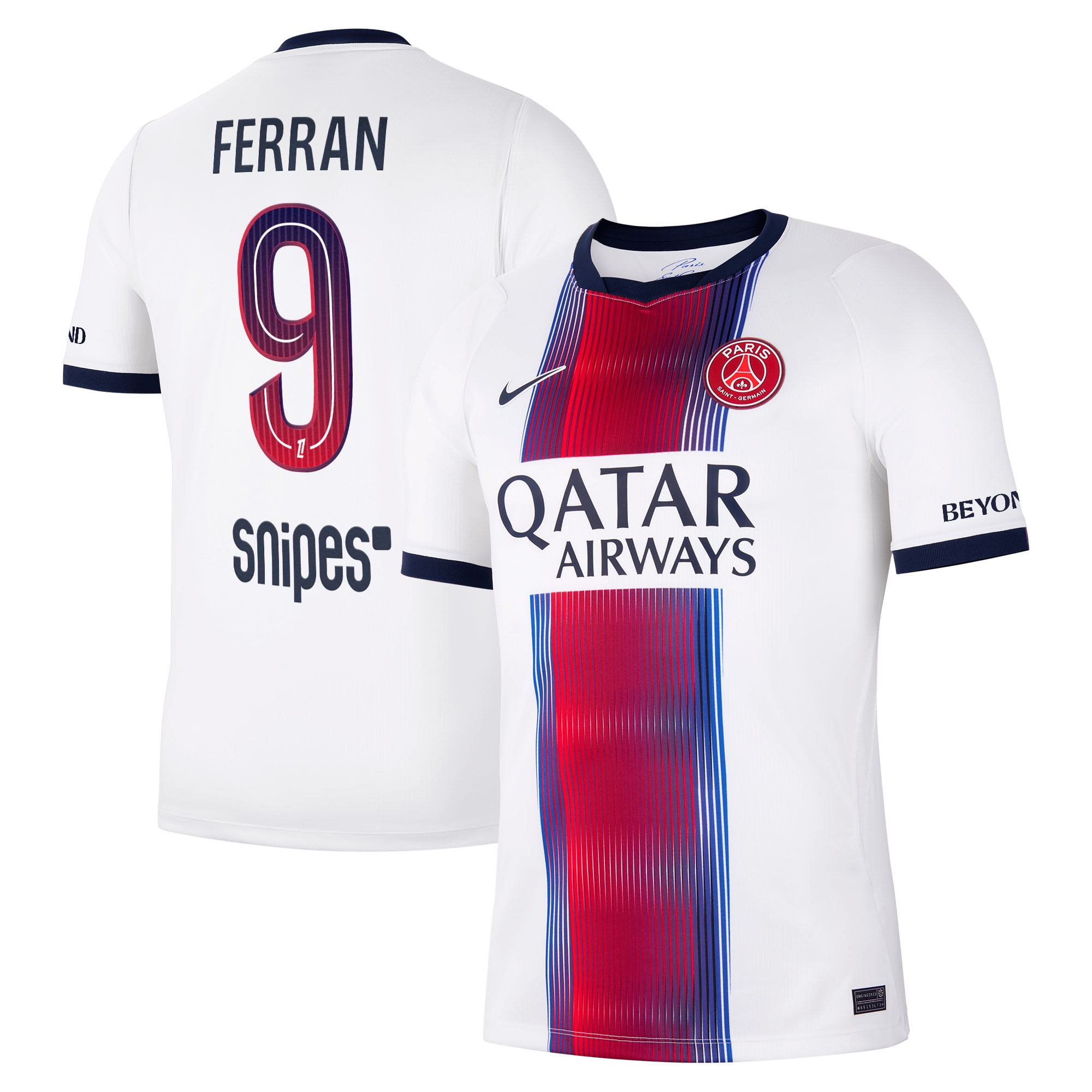 PSG Nike Away Stadium Shirt 2026-2027 with Ferran 9 printing