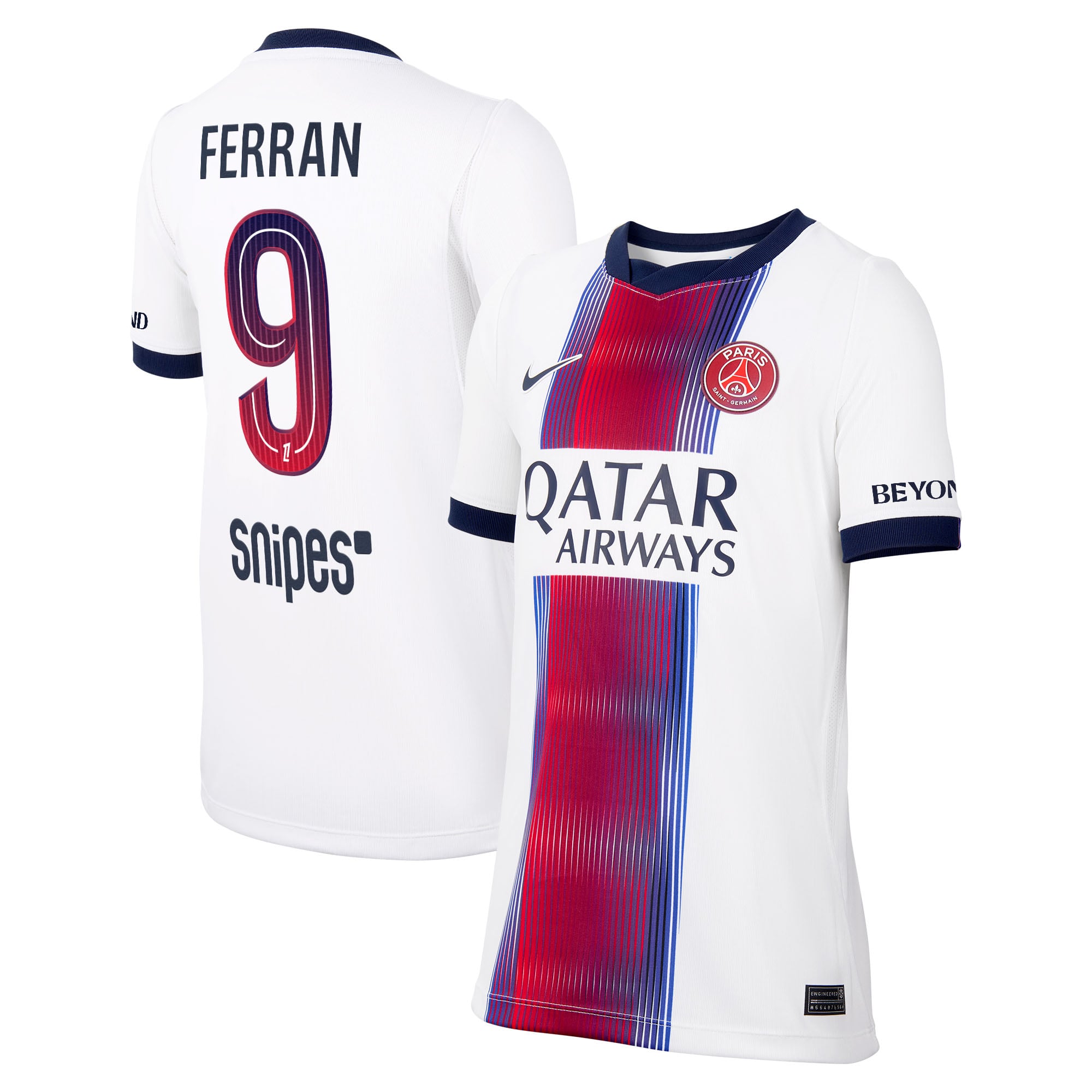 PSG Nike Away Stadium Shirt 2026-2027 - Kids with Ferran 9 printing