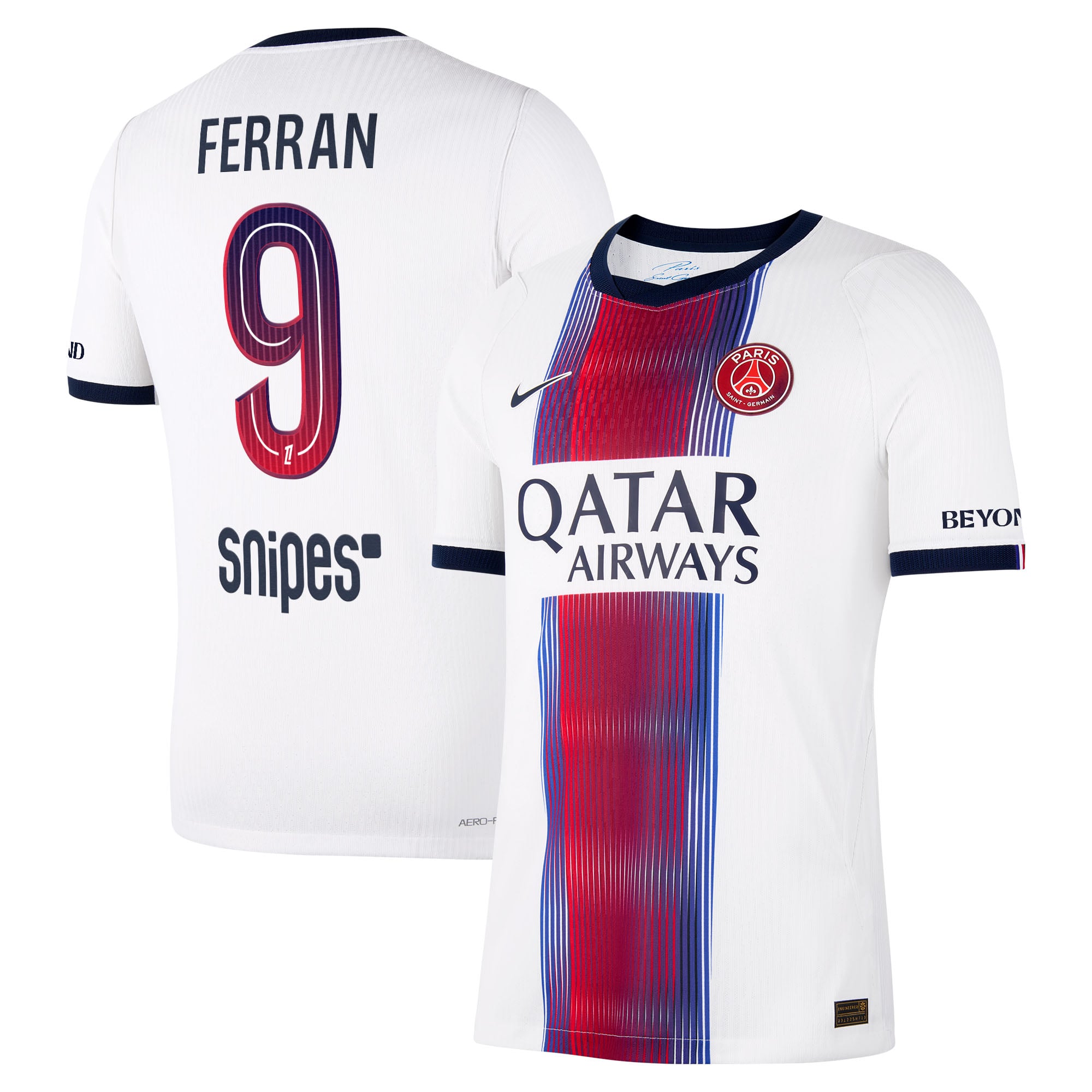 PSG Nike Aero-FIT Away Match Shirt 2026-27 with Ferran 9 printing