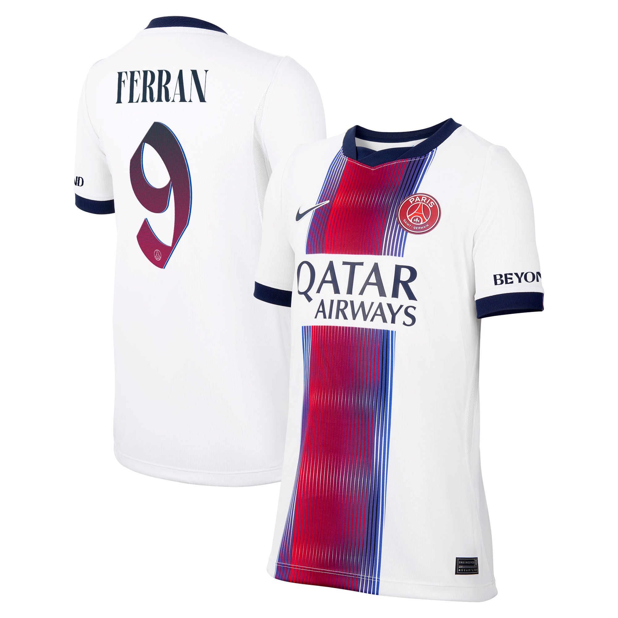 PSG Nike Away Stadium Shirt 2026-2027 - Kids with Ferran 9 printing