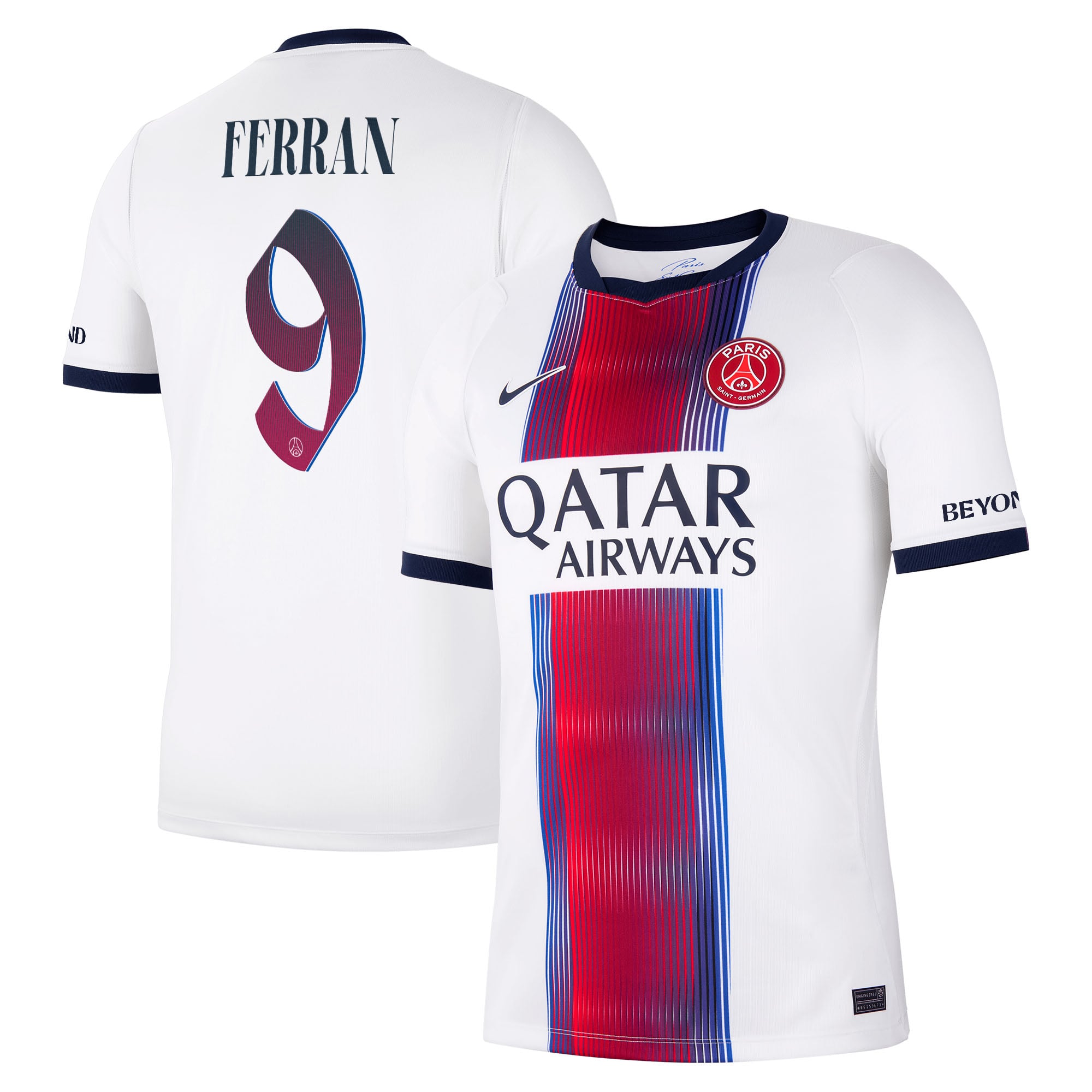 PSG Nike Away Stadium Shirt 2026-2027 with Ferran 9 printing