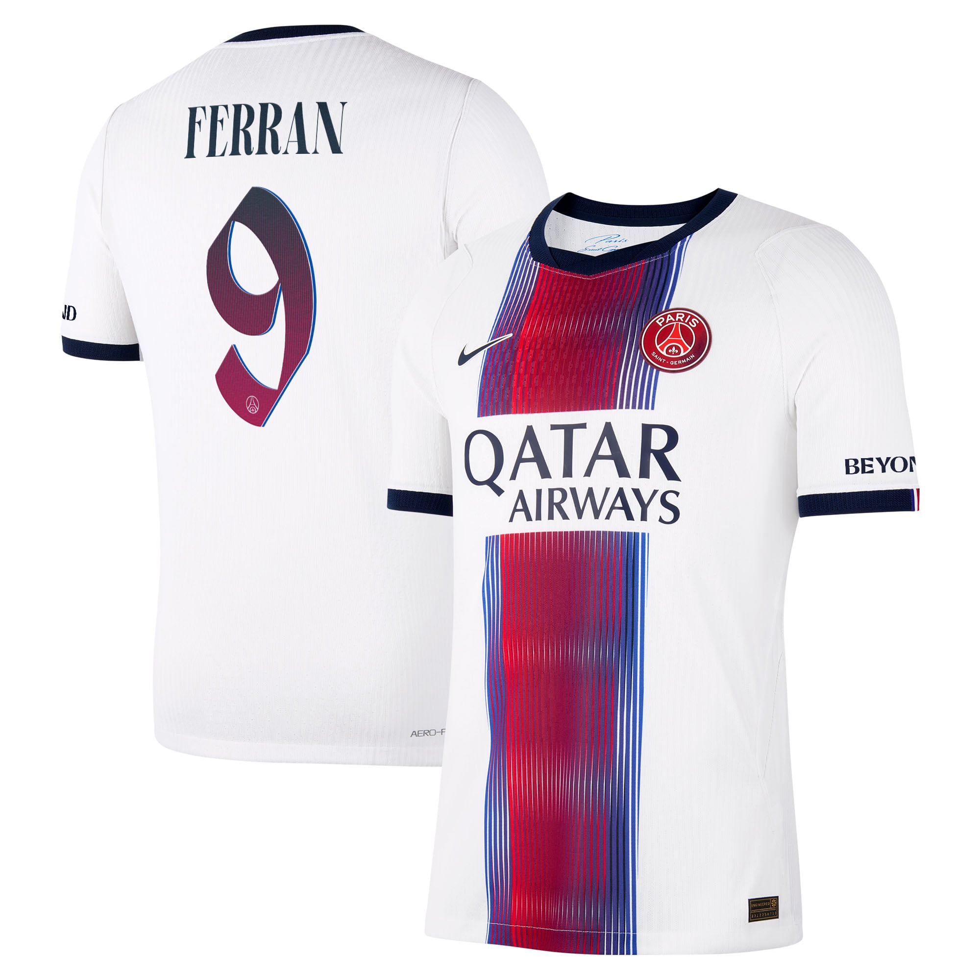 PSG Nike Aero-FIT Away Match Shirt 2026-27 with Ferran 9 printing