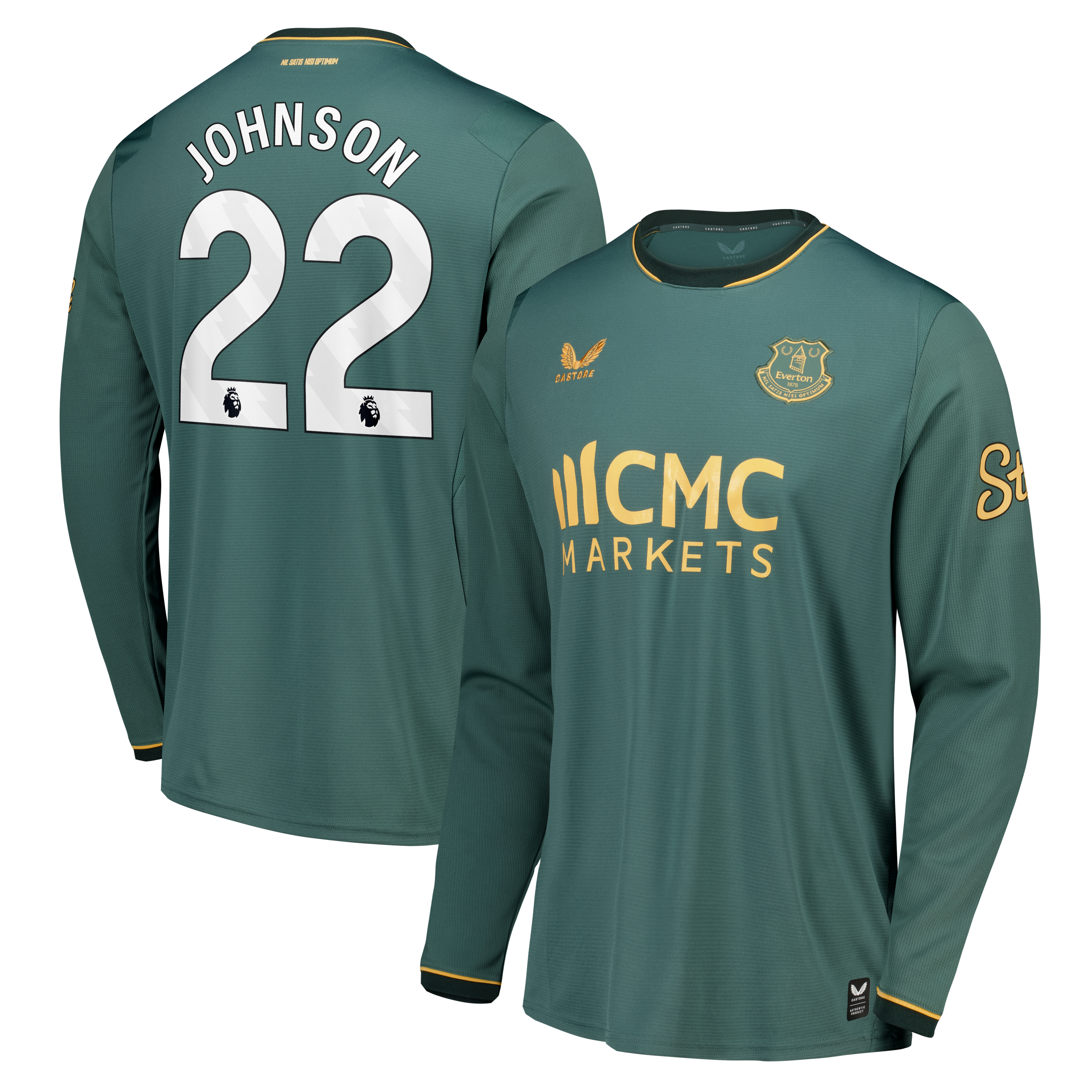 Everton Castore Third Replica Shirt 2026-27 - Long Sleeve with Johnson 22 printing