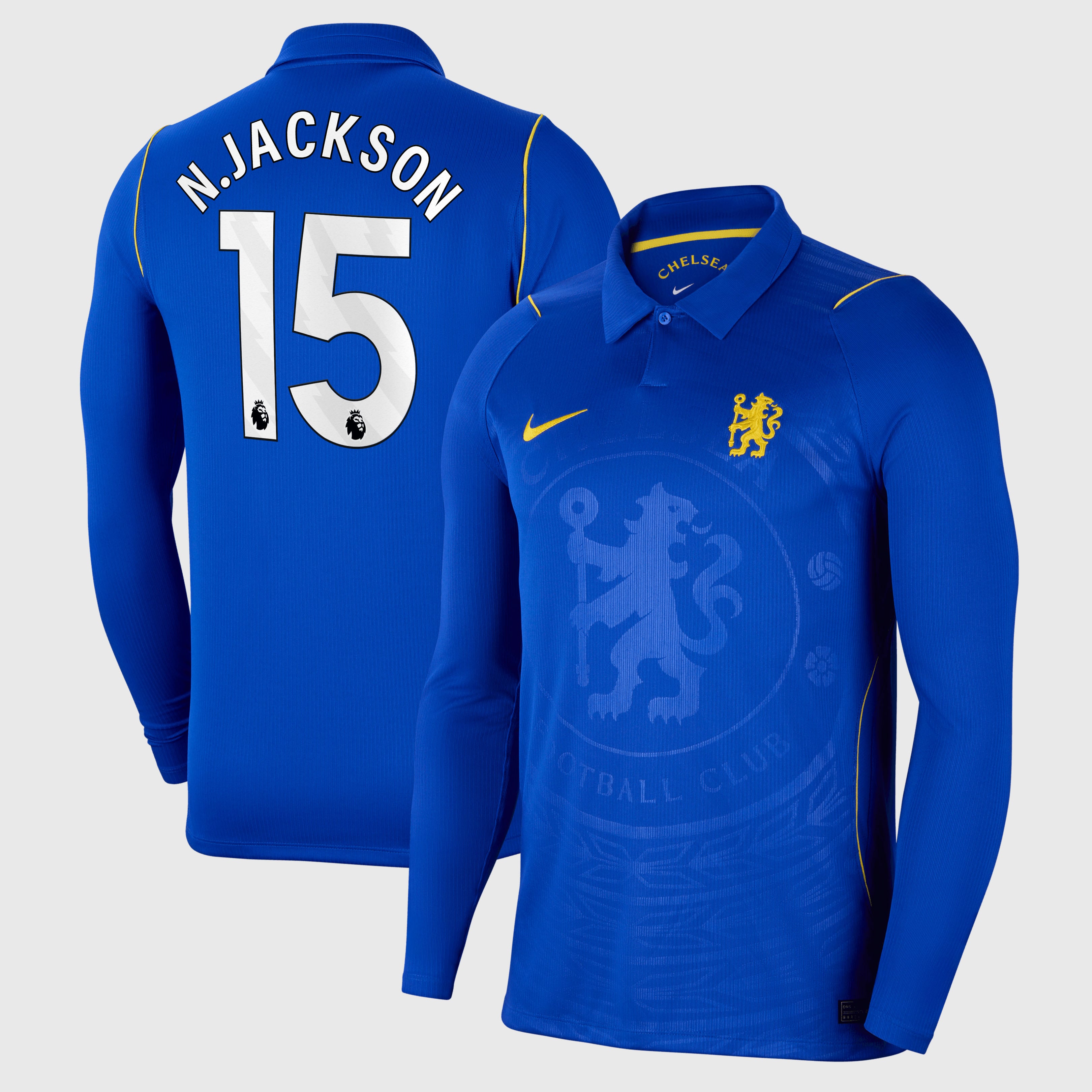 Chelsea Nike Home Stadium Shirt 2026-27 - Long Sleeve with N.Jackson 15 printing