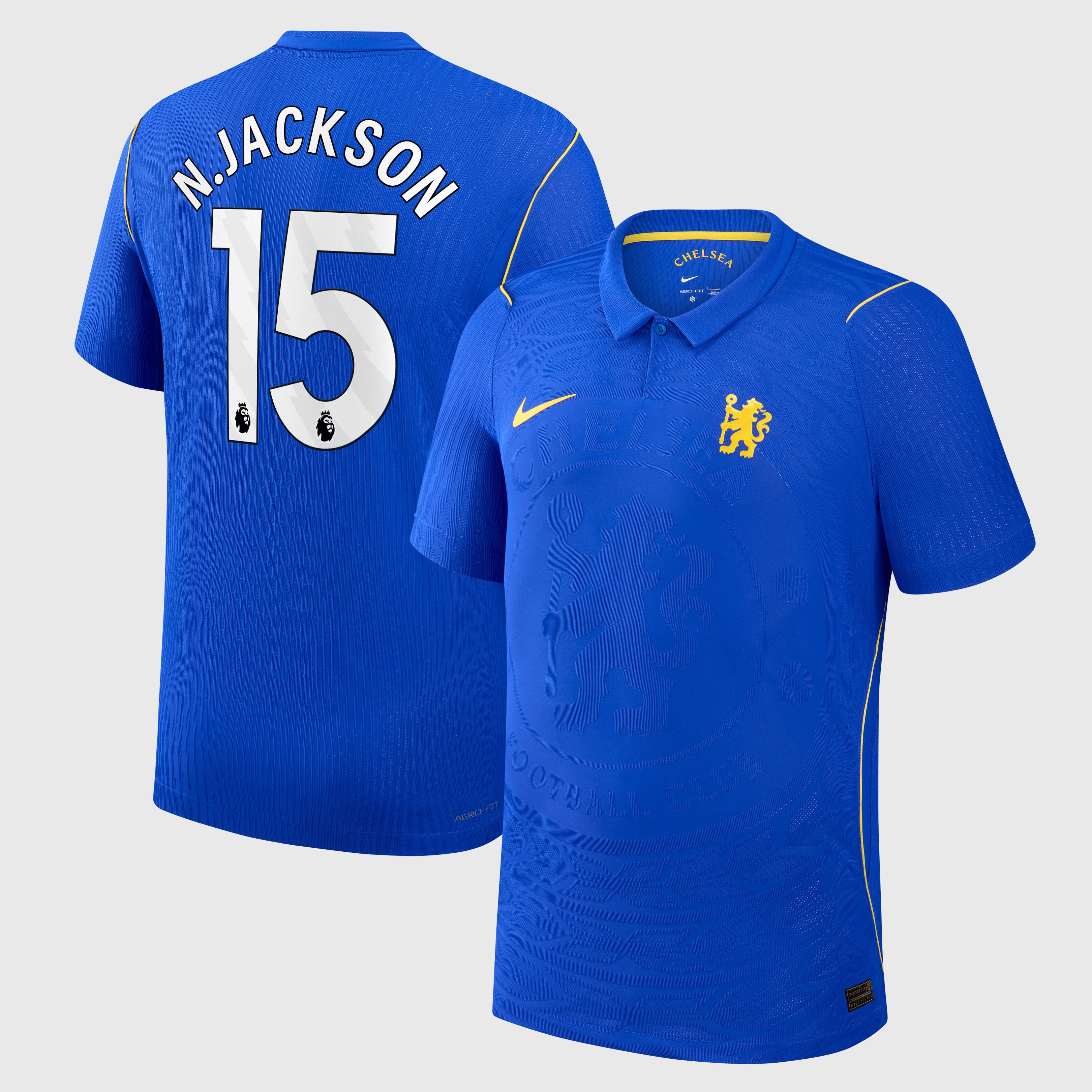 Chelsea Nike Home Aero-FIT Match Shirt 2026-27 with N.Jackson 15 printing