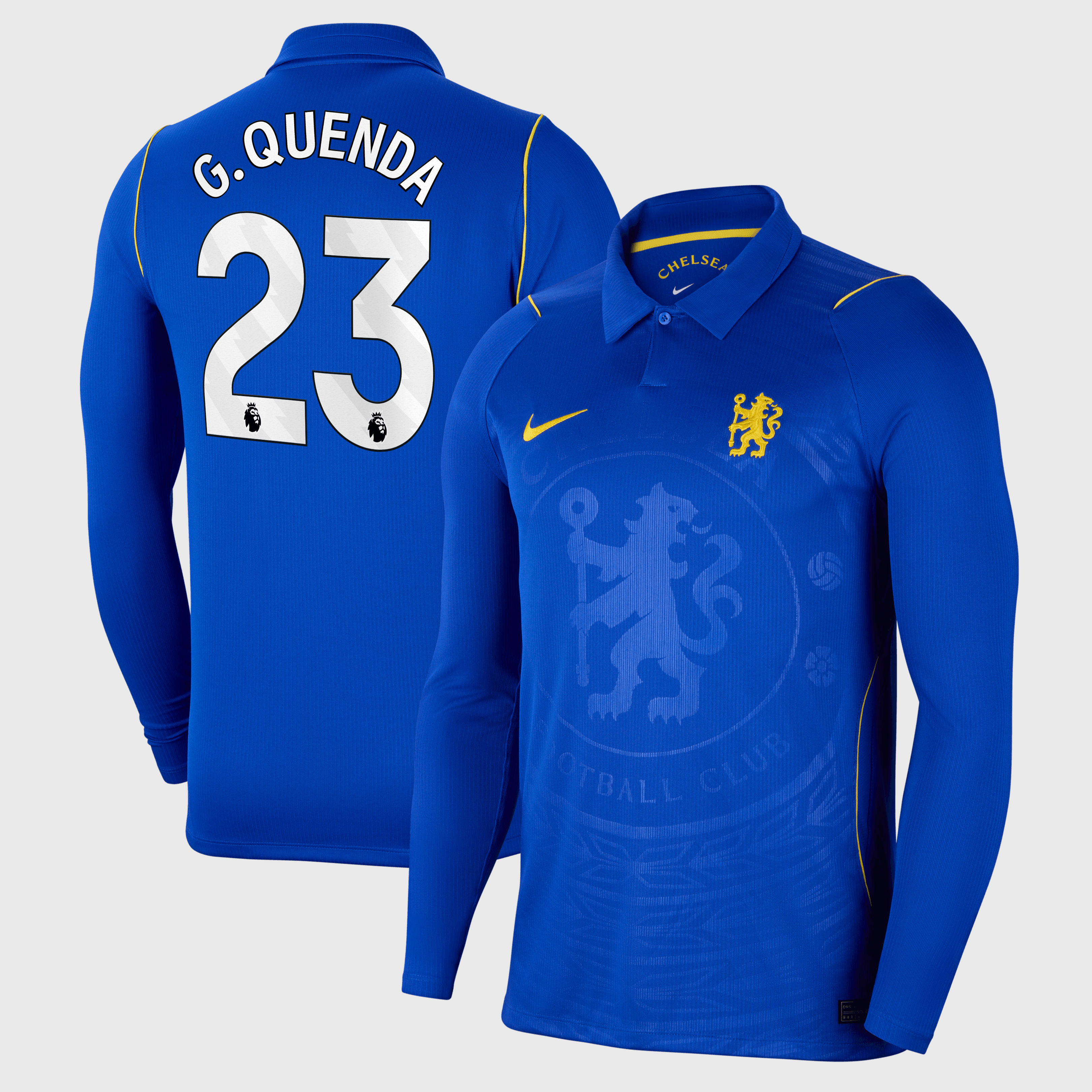 Chelsea Nike Home Stadium Long Sleeve Shirt 2026-27 with G.Quenda 23 printing