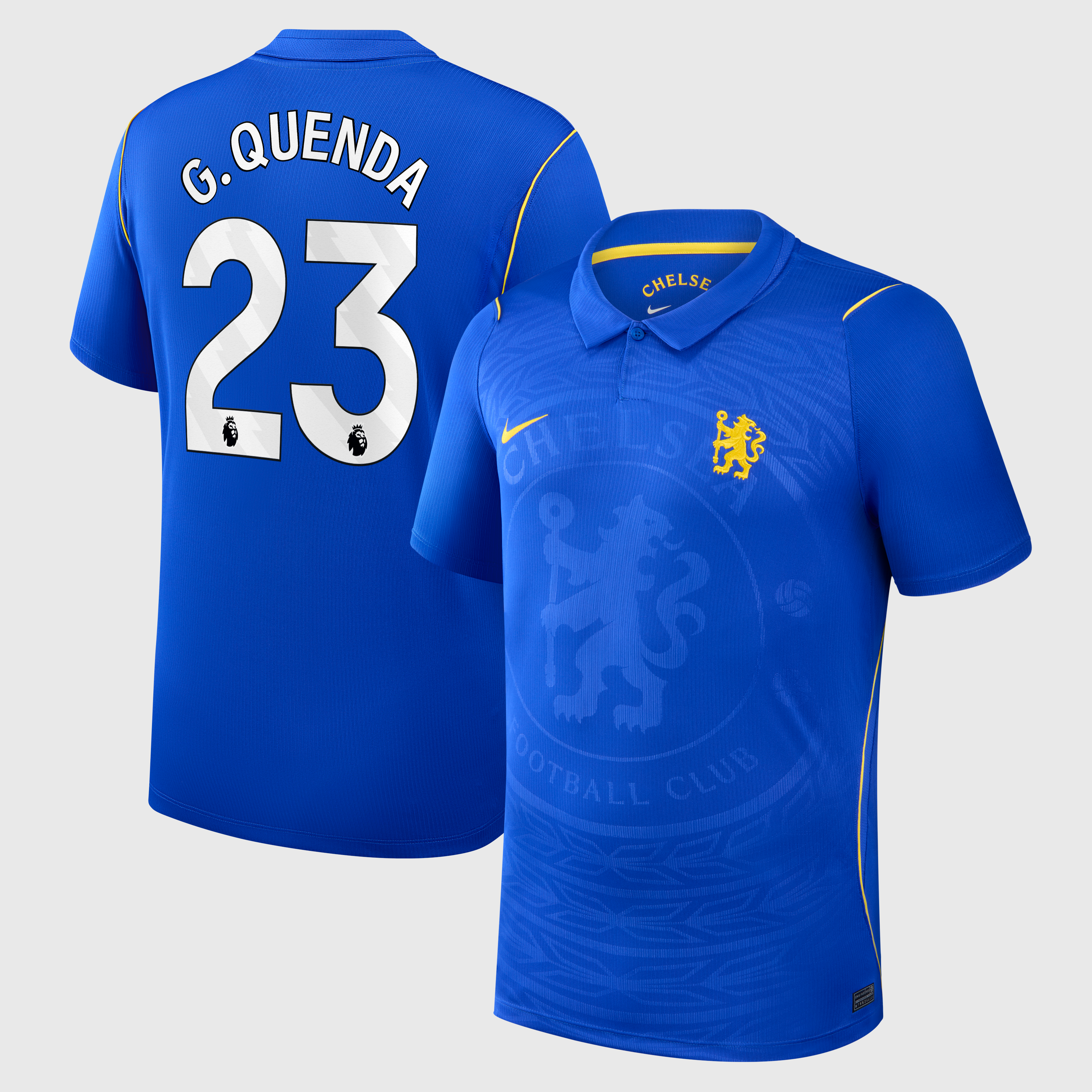 Chelsea Nike Home Stadium Shirt 2026-27 with G.Quenda 23 printing