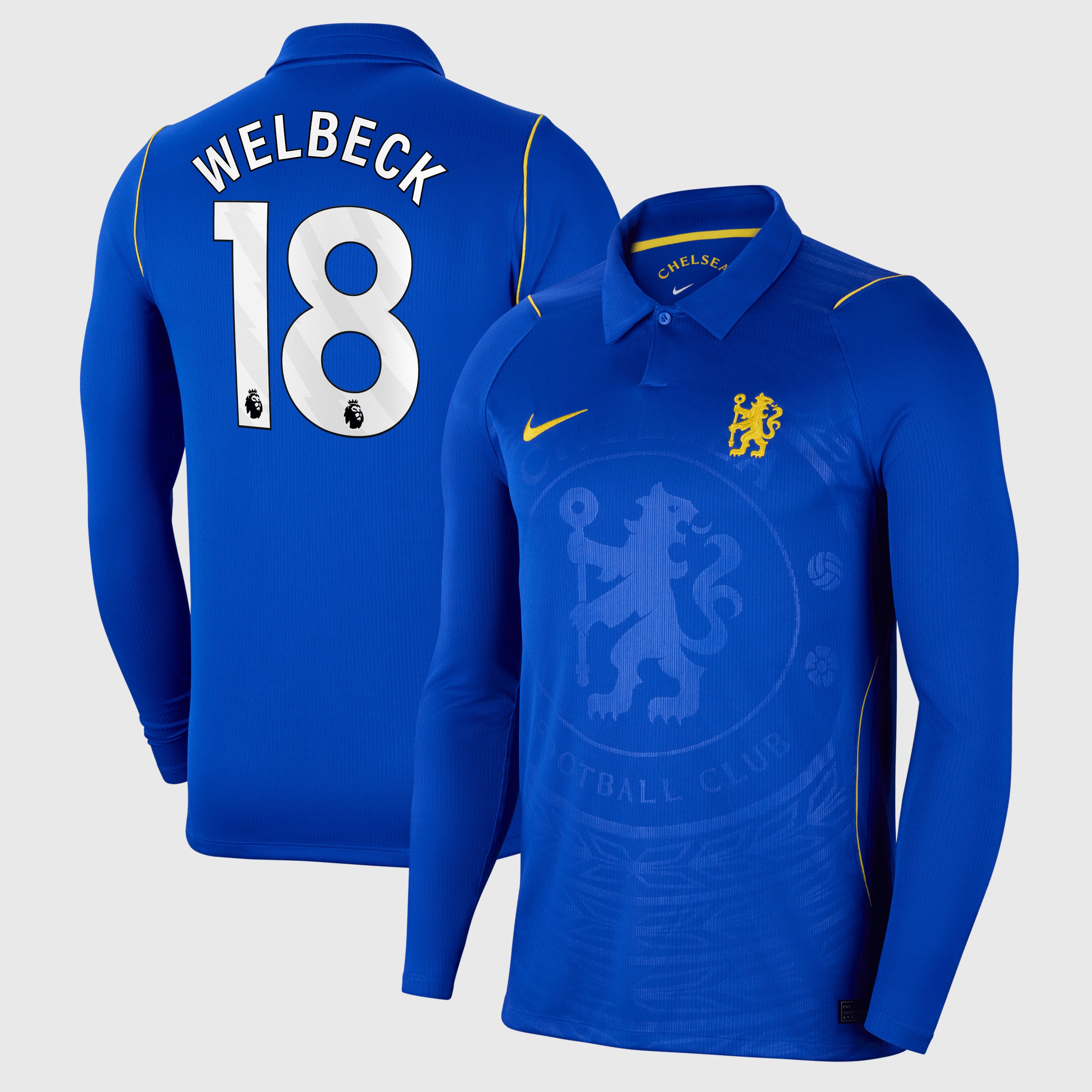 Chelsea Nike Home Stadium Shirt 2026-27 - Long Sleeve - Kids with Welbeck 18 printing, , rebel_hi-res