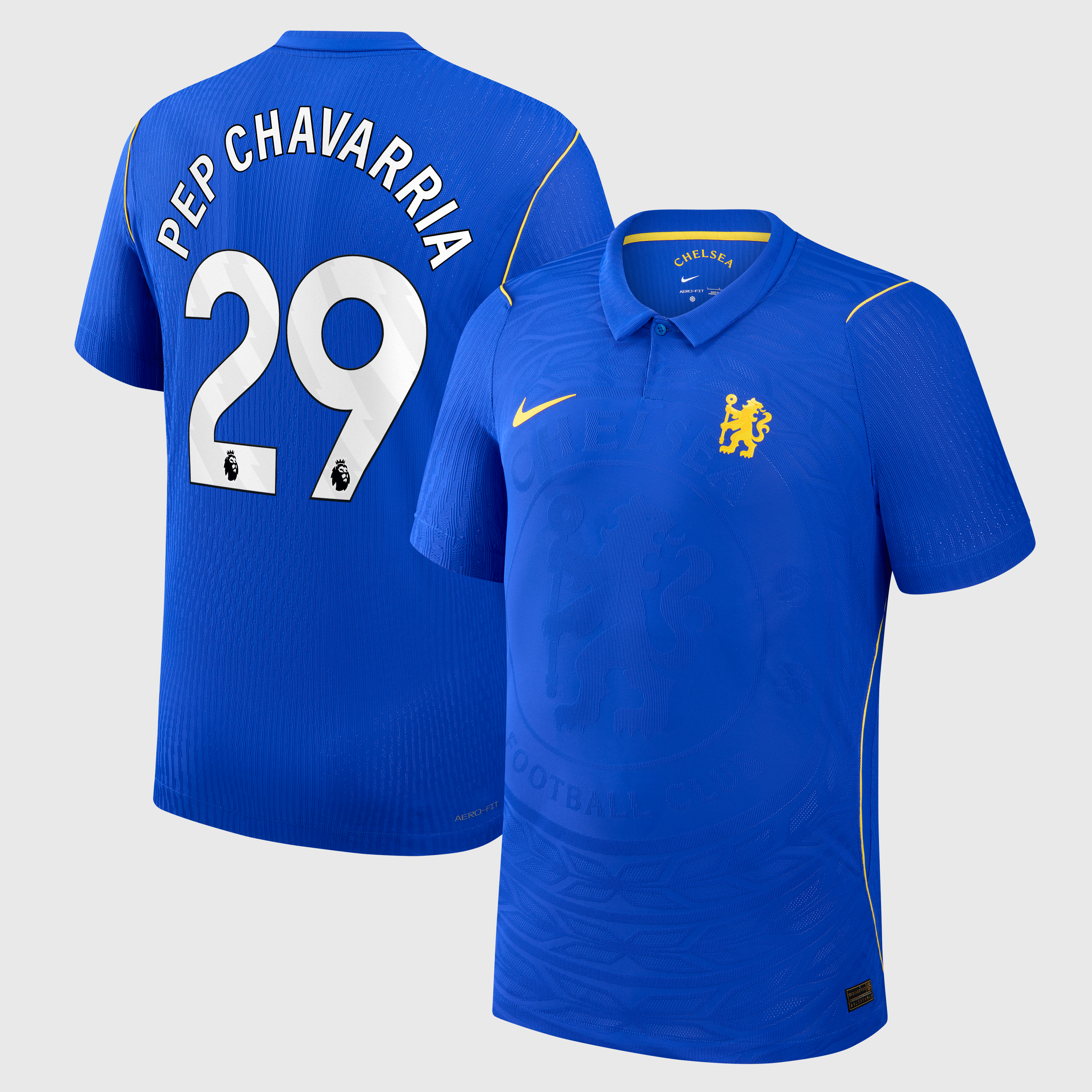 Chelsea Nike Home Aero-FIT Match Shirt 2026-27 - Kids with Pep Chavarria 29 printing