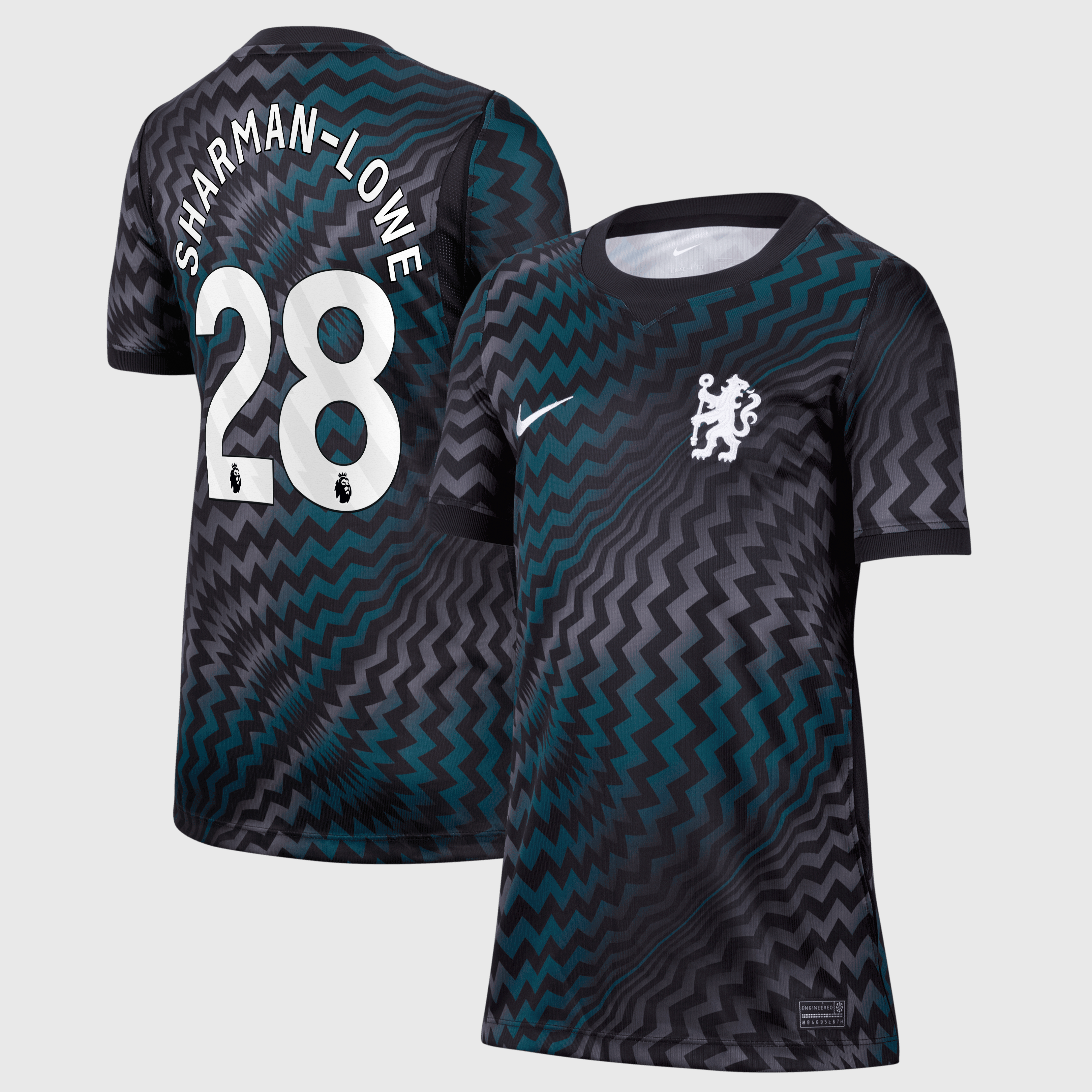 Chelsea Nike Goalkeeper Stadium Shirt 2026-27 - Kids with Sharman-Lowe 28 printing