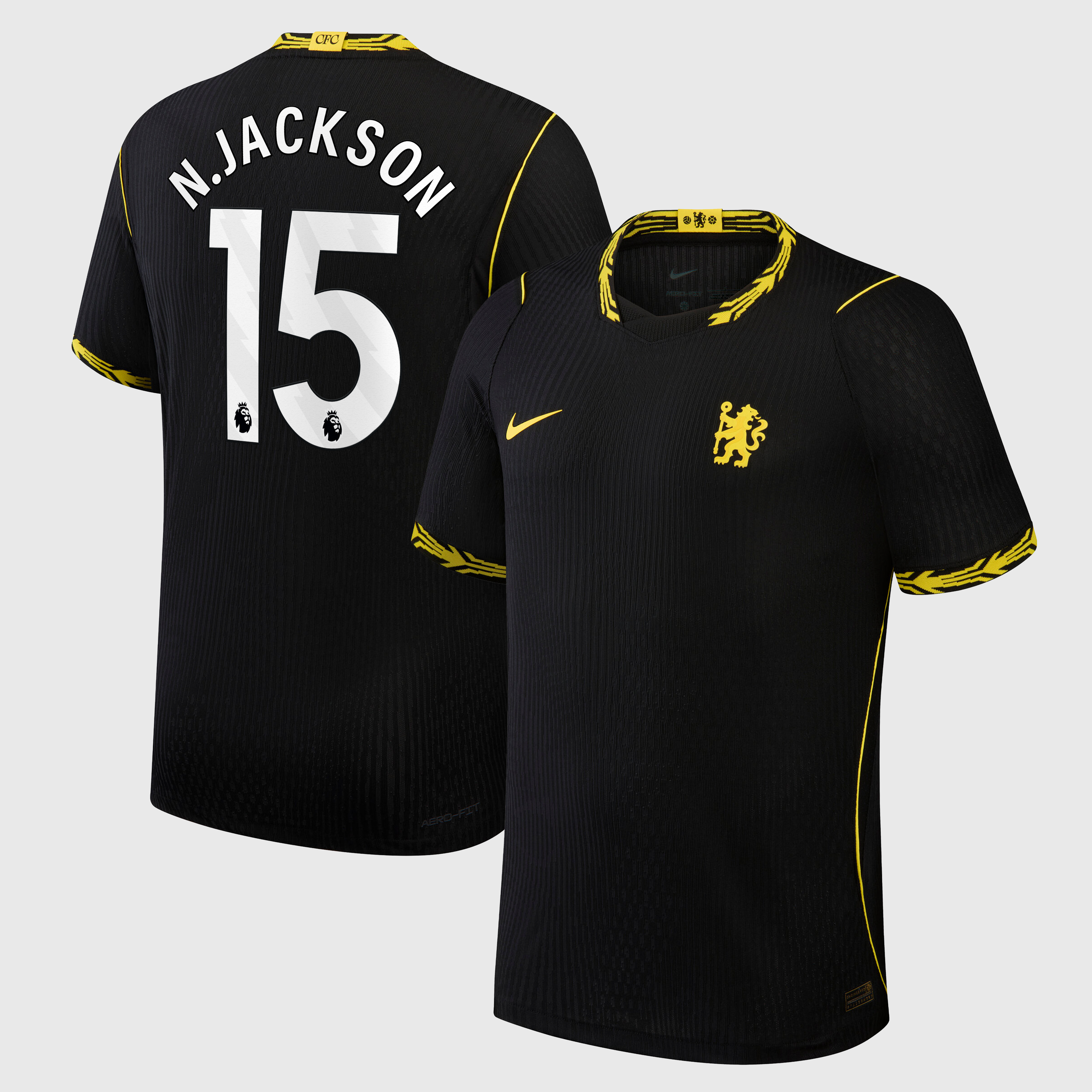 Chelsea Nike Away Aero-FIT Match Shirt 2026-27 with N.Jackson 15 printing
