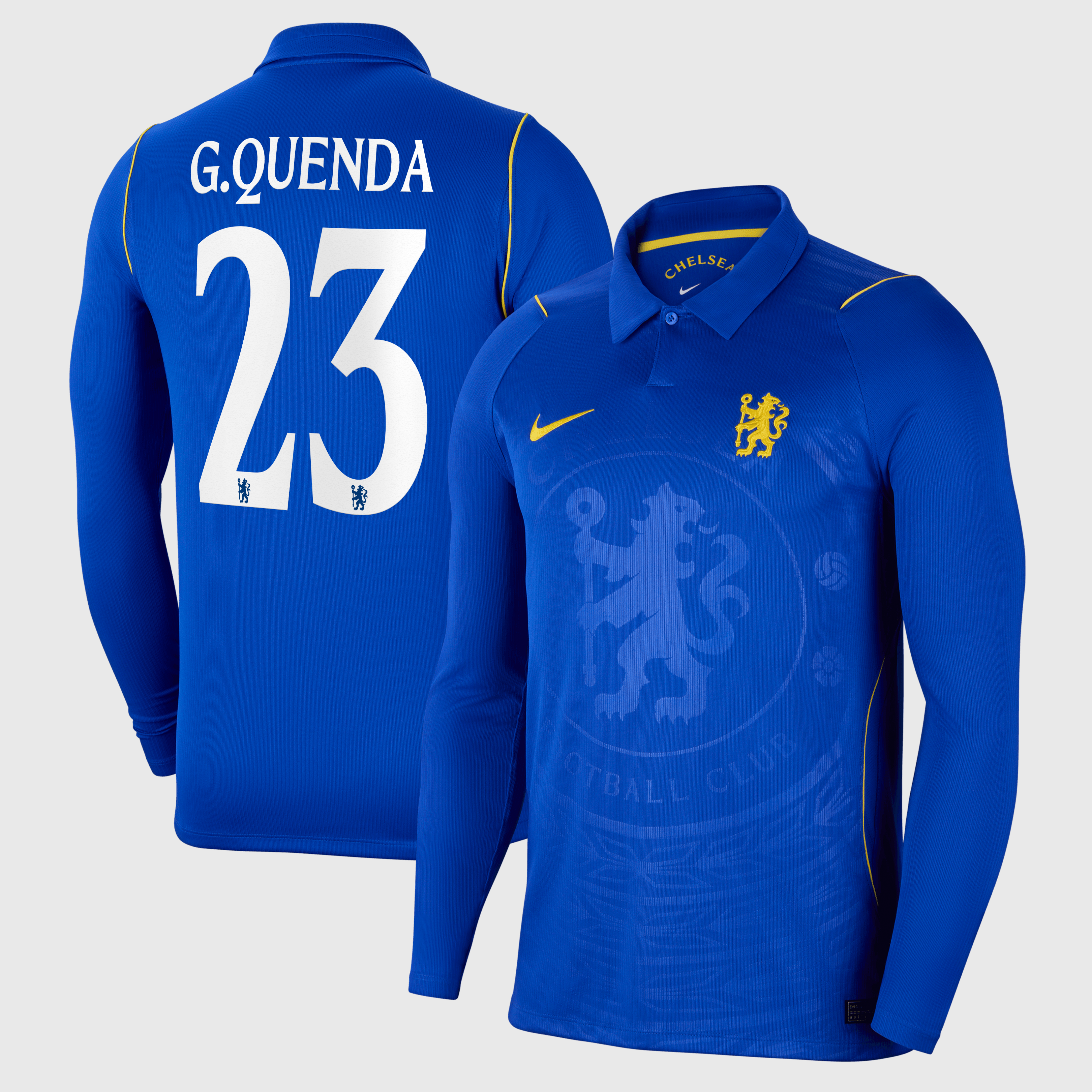 Chelsea Cup Nike Home Stadium Long Sleeve Shirt 2026-27 with G.Quenda 23 printing