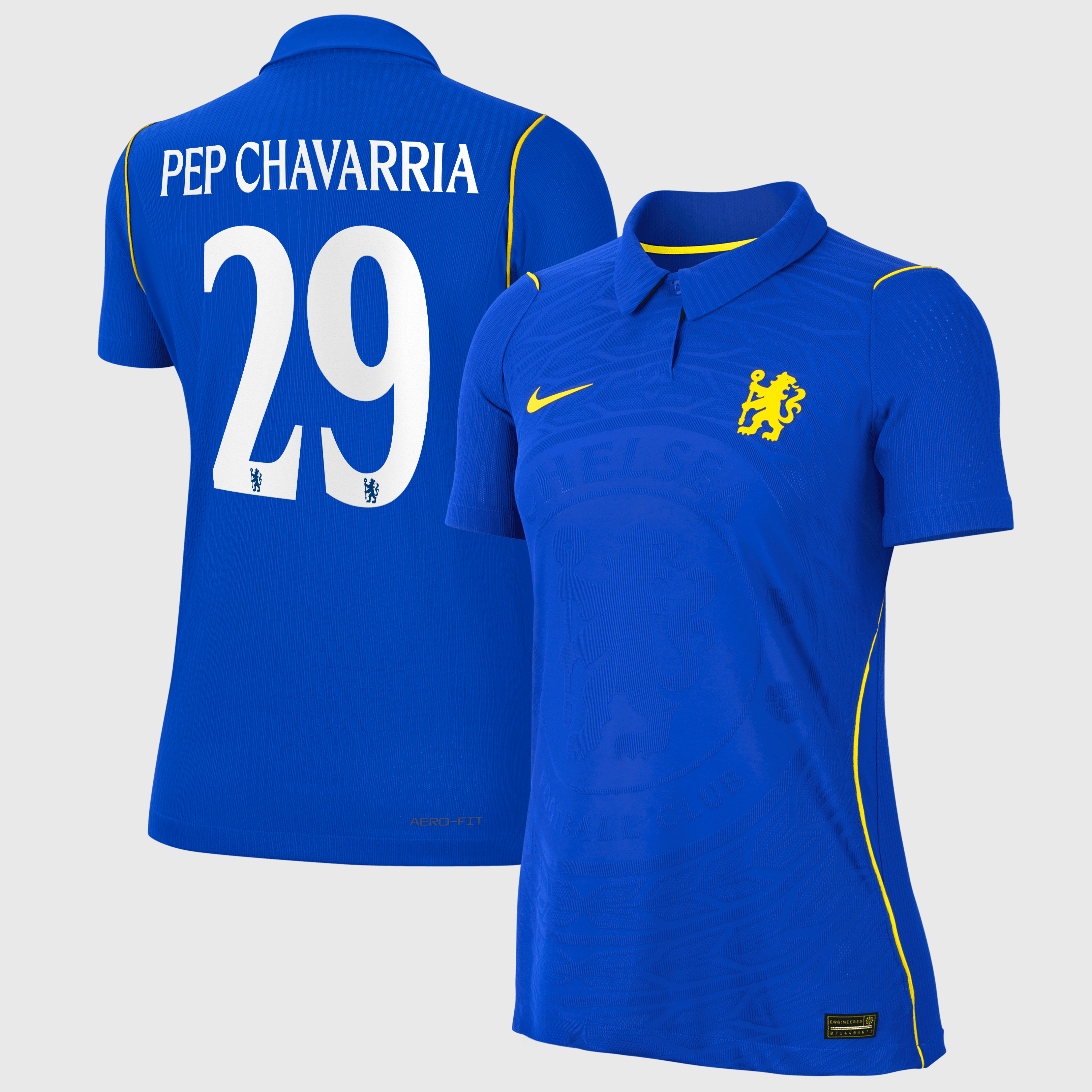 Chelsea Cup Nike Home Aero-FIT Match Shirt 2026-27 - Womens with Pep Chavarria 29 printing