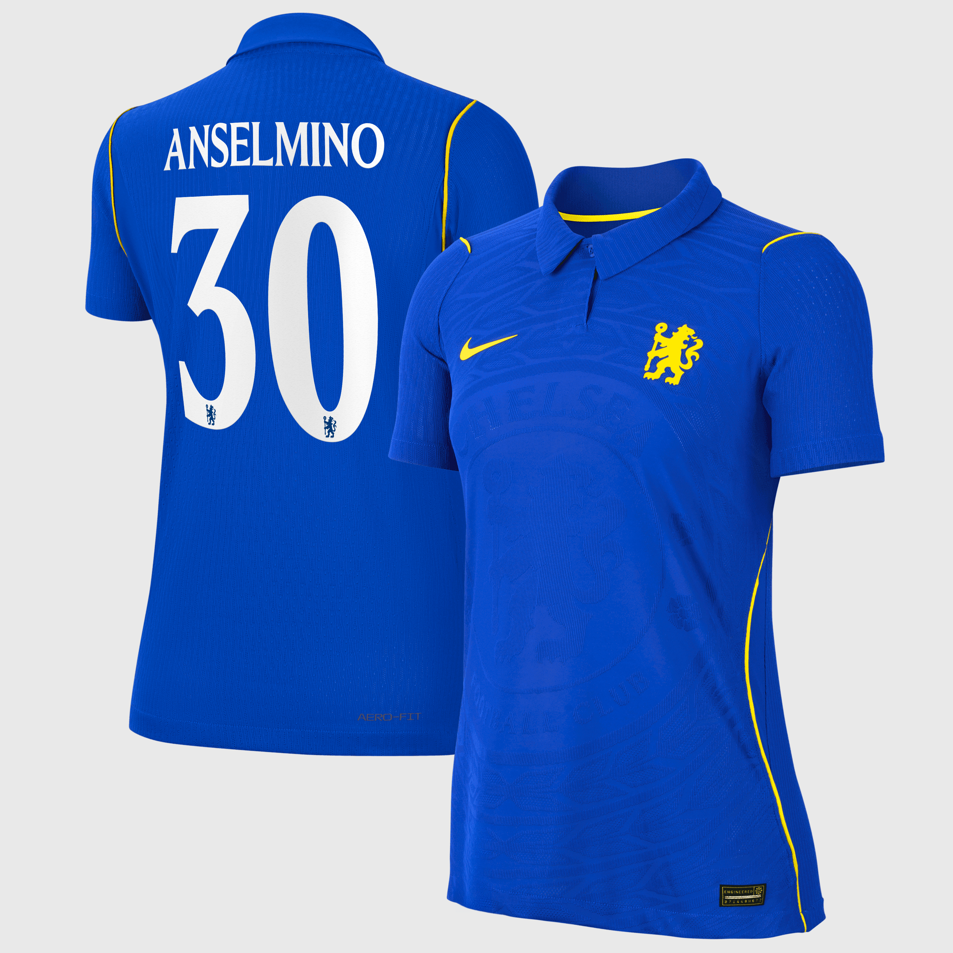 Chelsea Cup Nike Home Aero-FIT Match Shirt 2026-27 - Womens with Anselmino 30 printing, , rebel_hi-res
