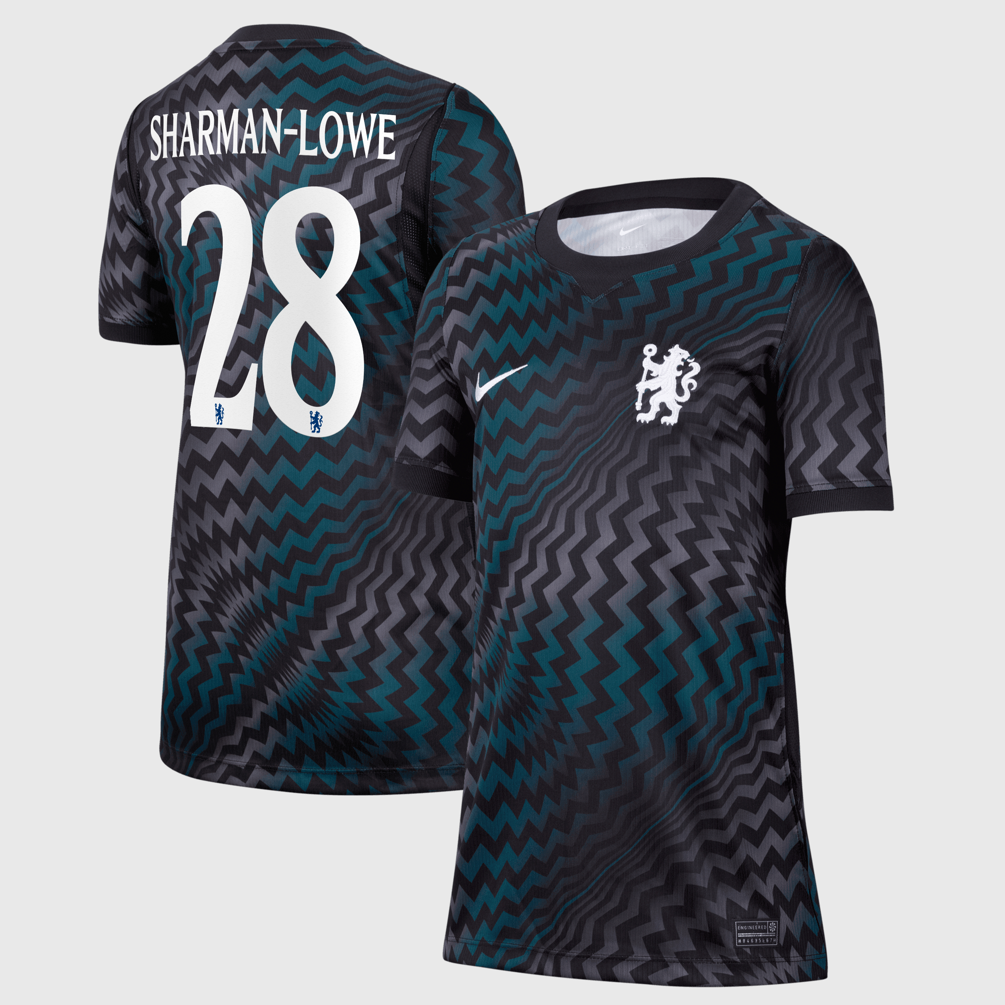 Chelsea Cup Nike Goalkeeper Stadium Shirt 2026-27 - Kids with Sharman-Lowe 28 printing