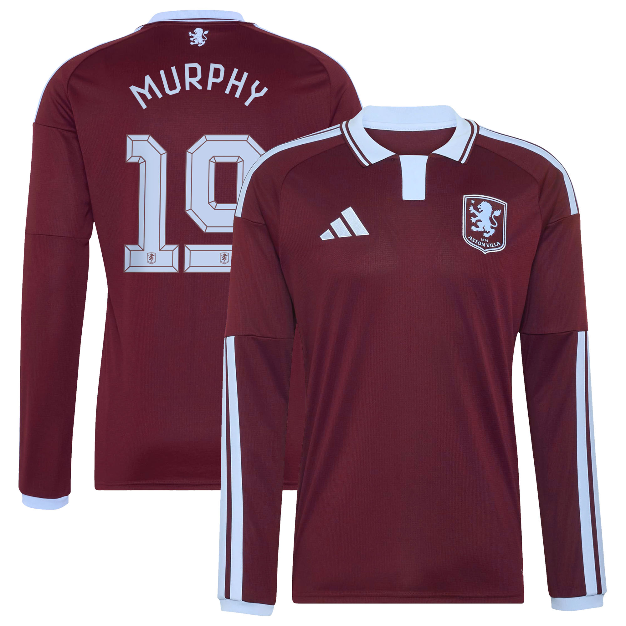 Aston Villa adidas Home Shirt 2026-27 - Long sleeve with Murphy 19 Cup printing, , rebel_hi-res