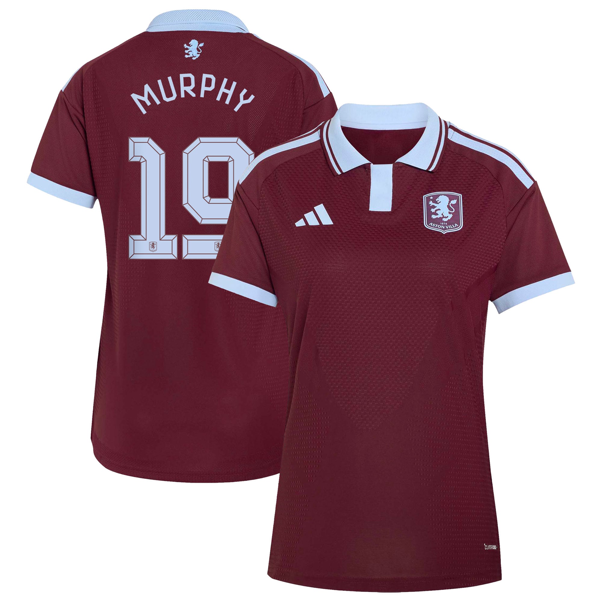 Aston Villa adidas Home Authentic Shirt 2026-27 - Womens with Murphy 19 Cup printing, , rebel_hi-res