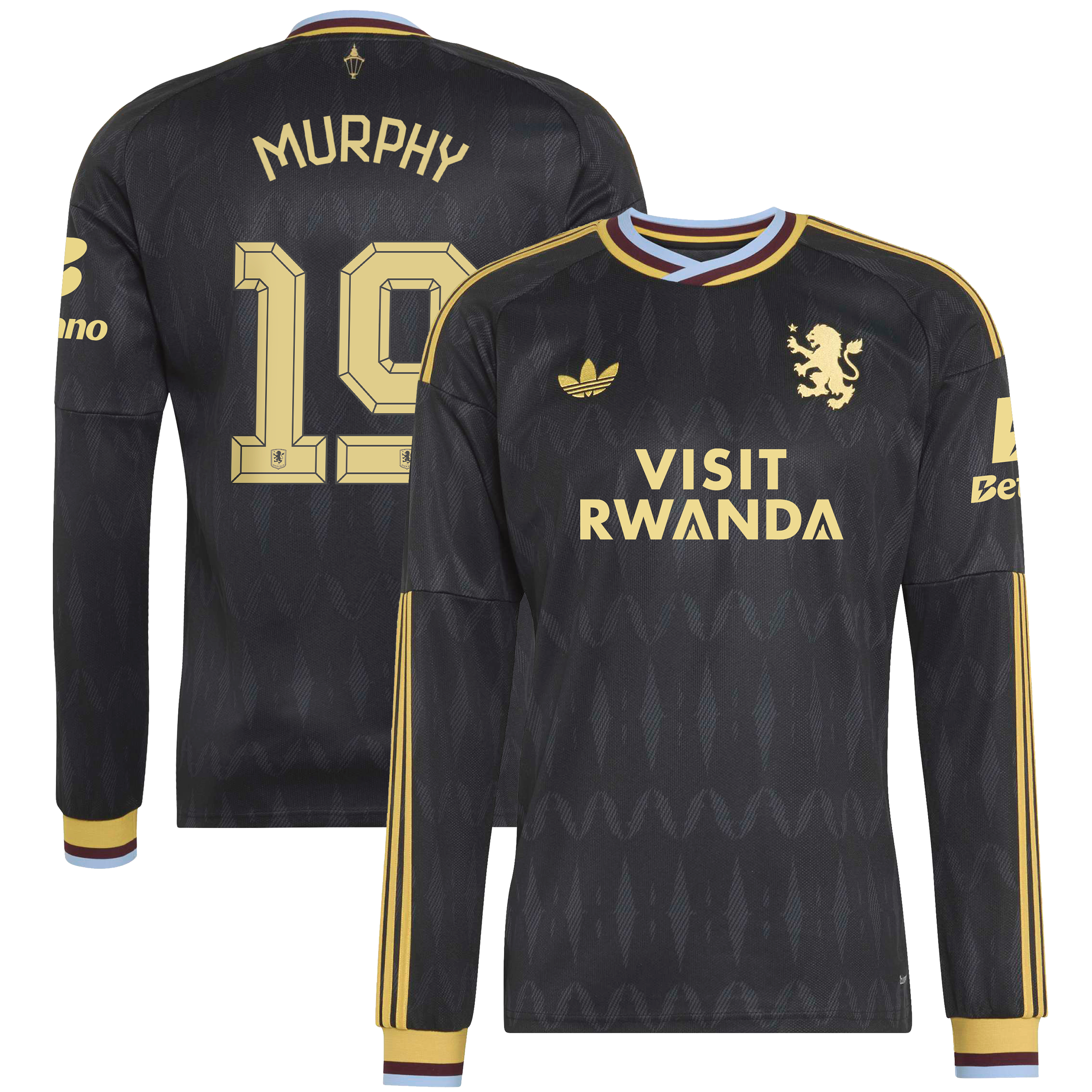 Aston Villa adidas Away Shirt 2026-27 - Long sleeve with Murphy 19 Cup printing
