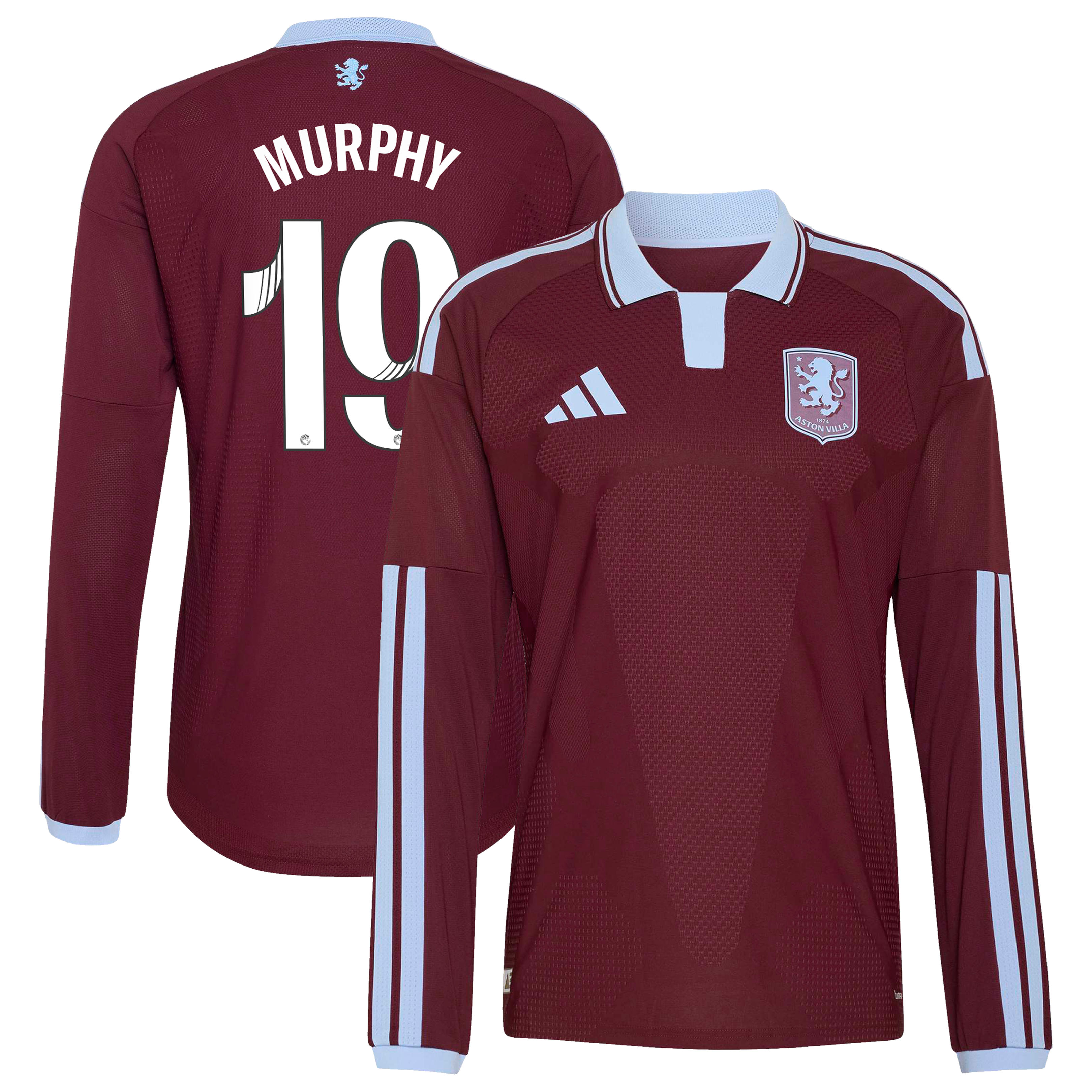 Aston Villa WSL adidas Home Authentic Shirt 2026-27 - Long sleeve with Murphy 19  printing, , rebel_hi-res