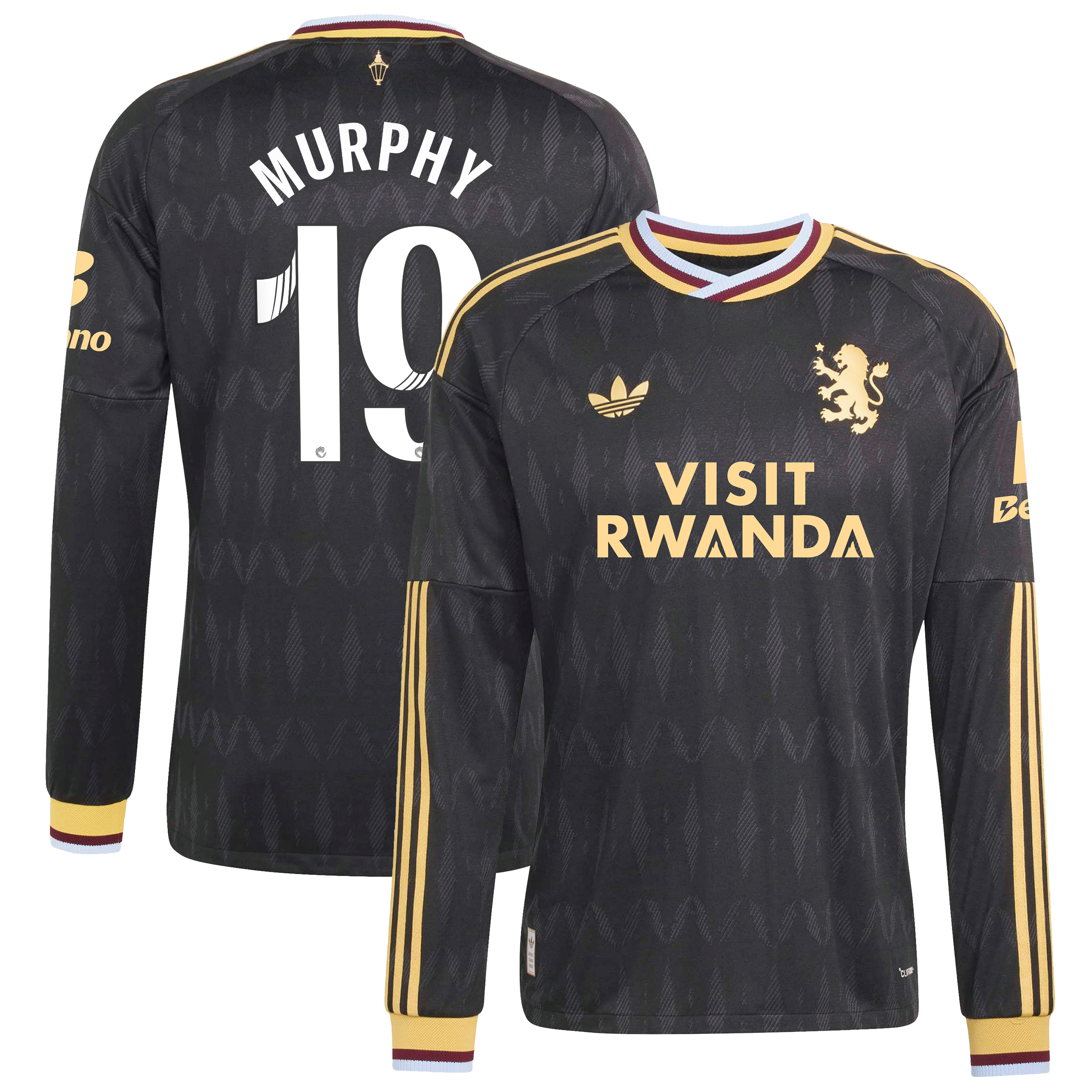 Aston Villa adidas WSL Away Authentic Shirt 2026-27 - Long sleeve with Murphy 19  printing
