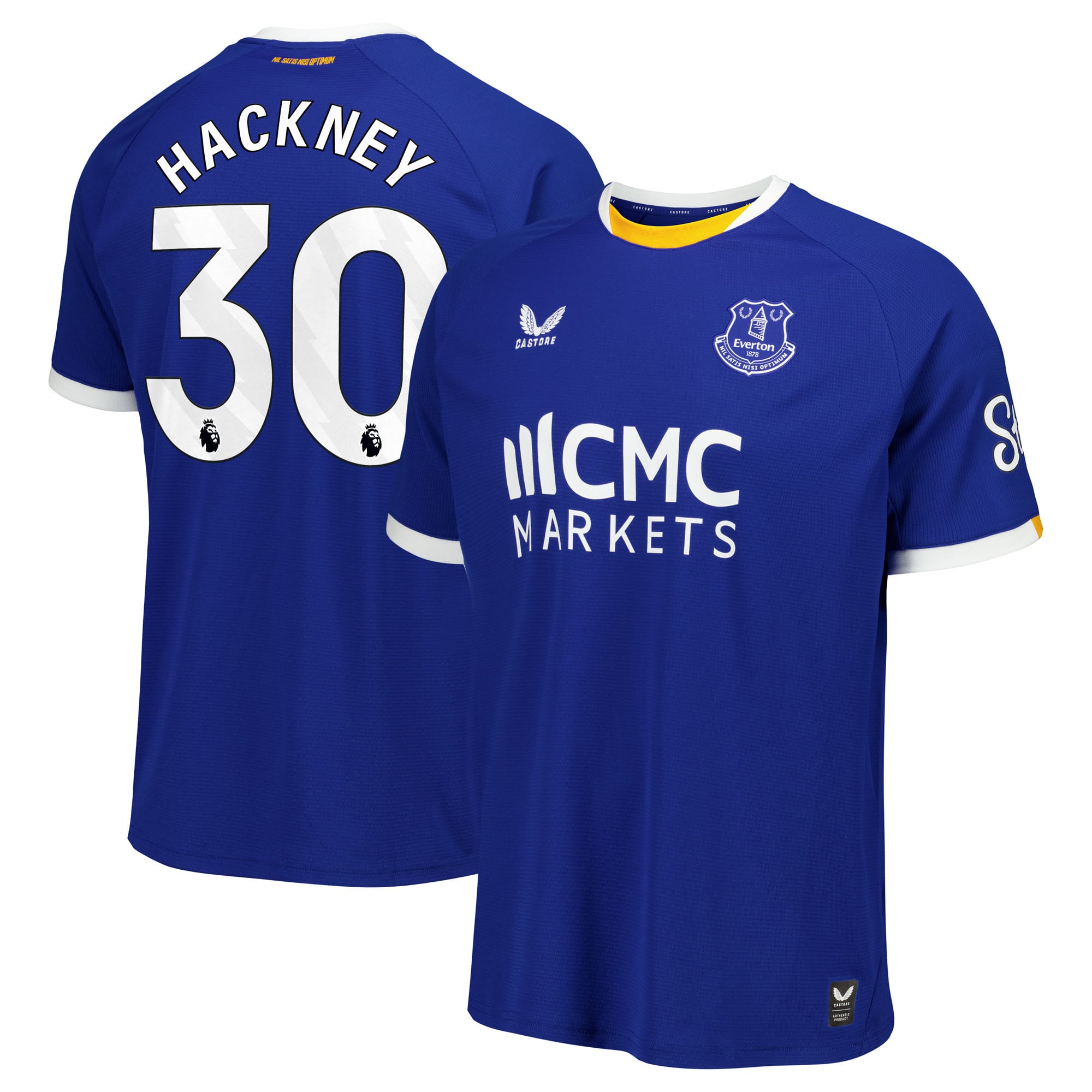 Everton Castore Home Replica Shirt 2026-27 with Hackney 30 printing