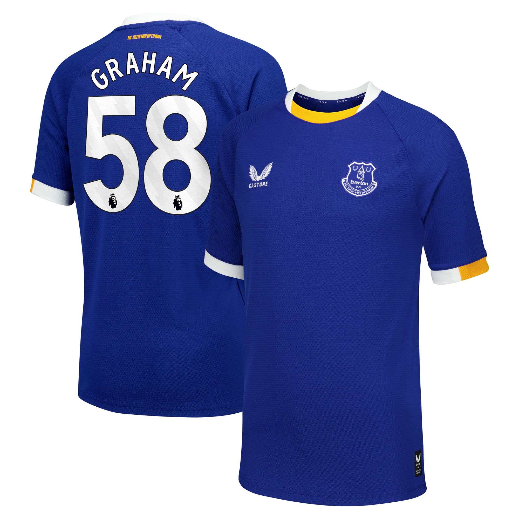 Everton Castore Home Replica Shirt 2026-27 - Kids with Graham 58 printing