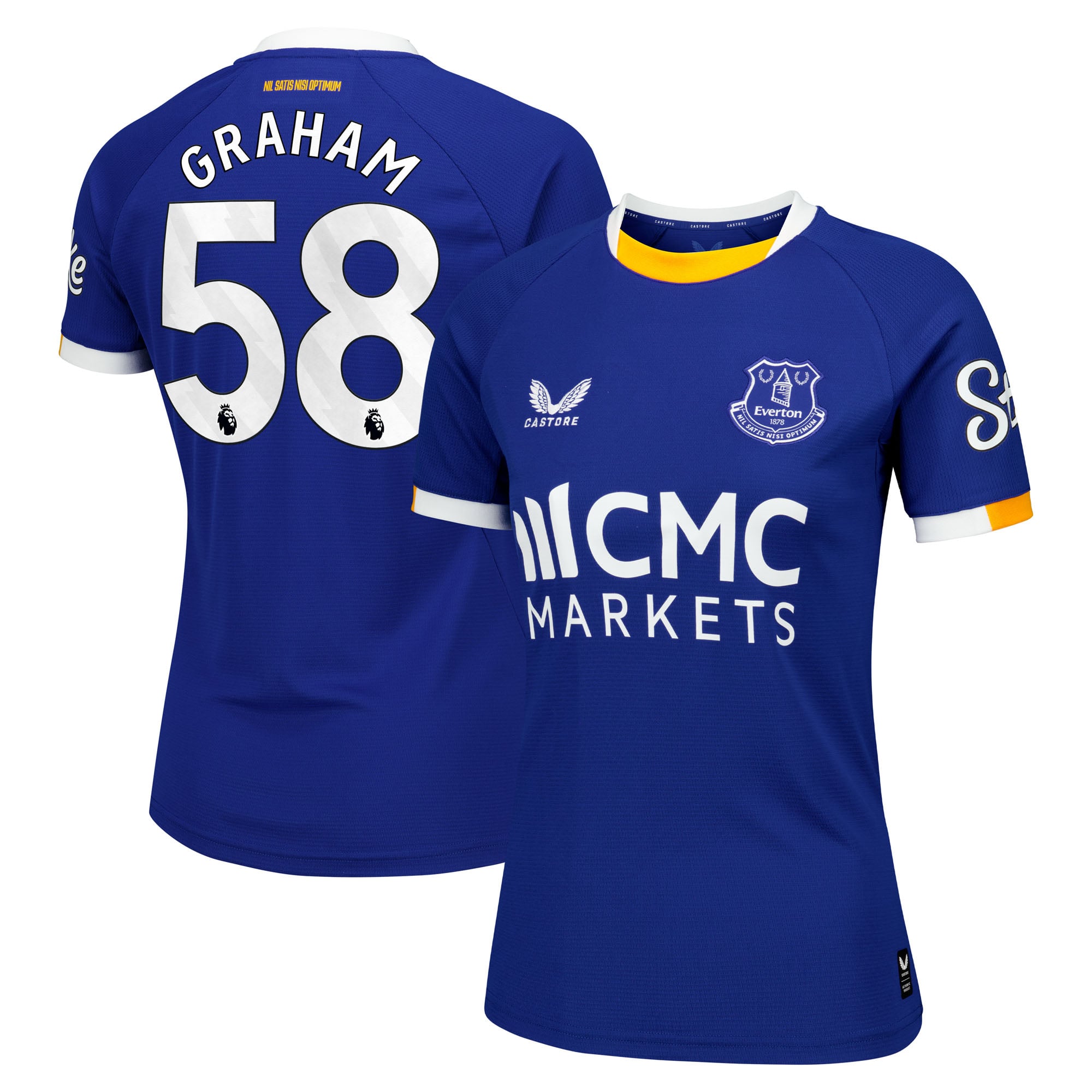 Everton Castore Home Replica Shirt 2026-27 - Womens with Graham 58 printing