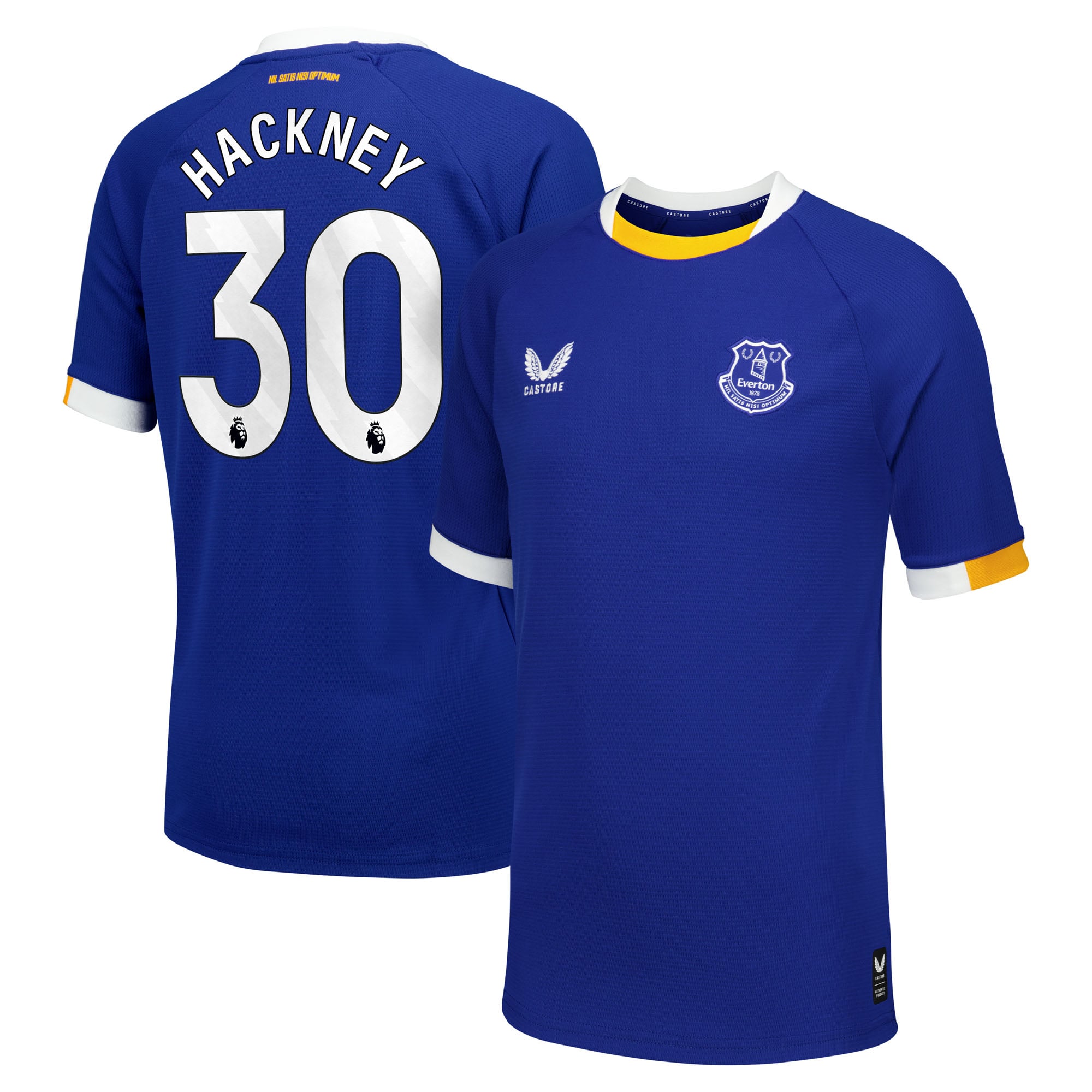 Everton Castore Home Replica Shirt 2026-27 - Kids with Hackney 30 printing