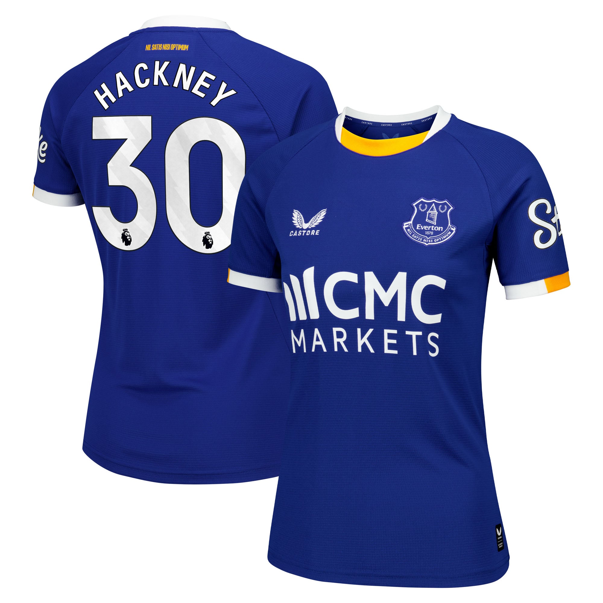 Everton Castore Home Replica Shirt 2026-27 - Womens with Hackney 30 printing