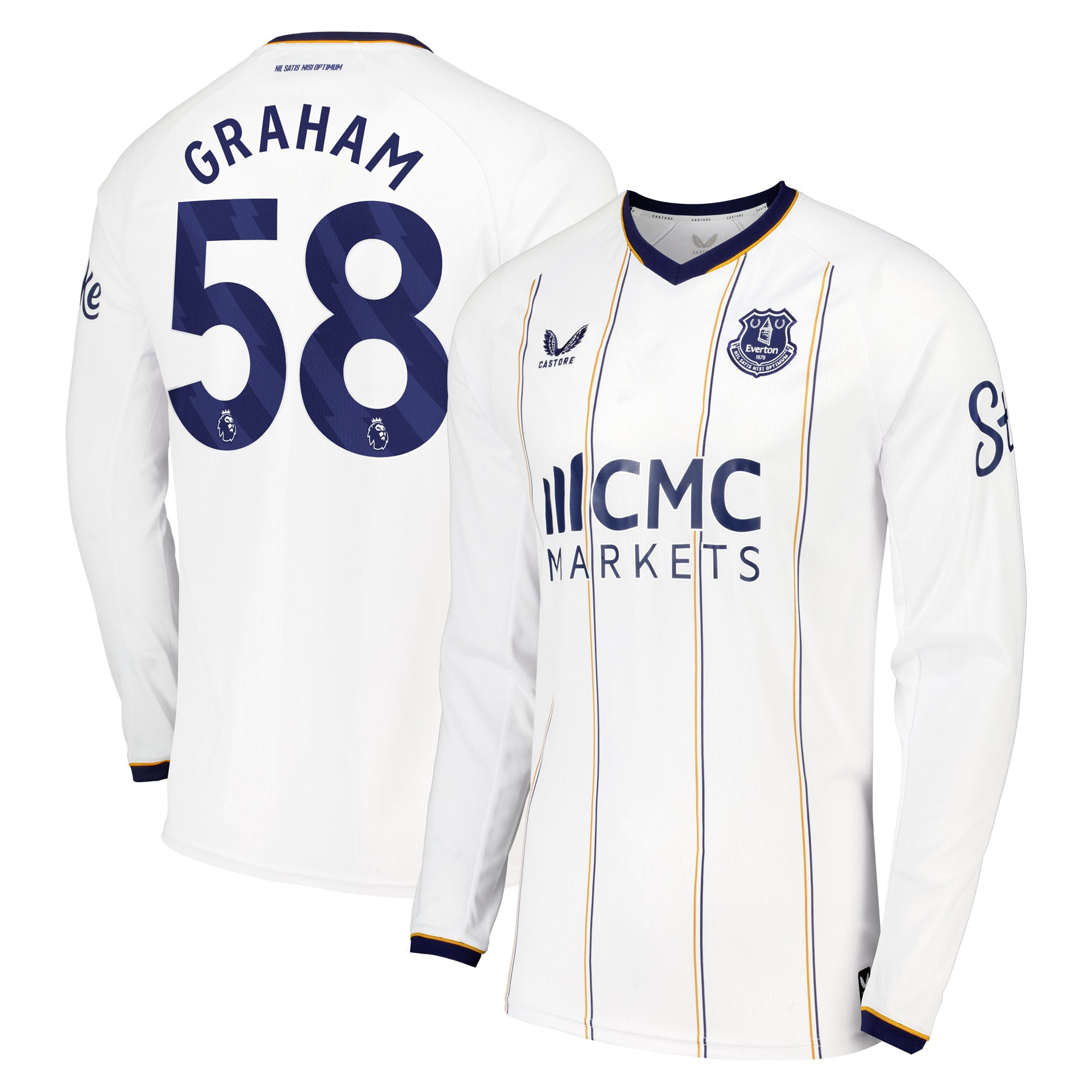 Everton Castore Away Shirt 2026-27 - Long Sleeve with Graham 58 printing