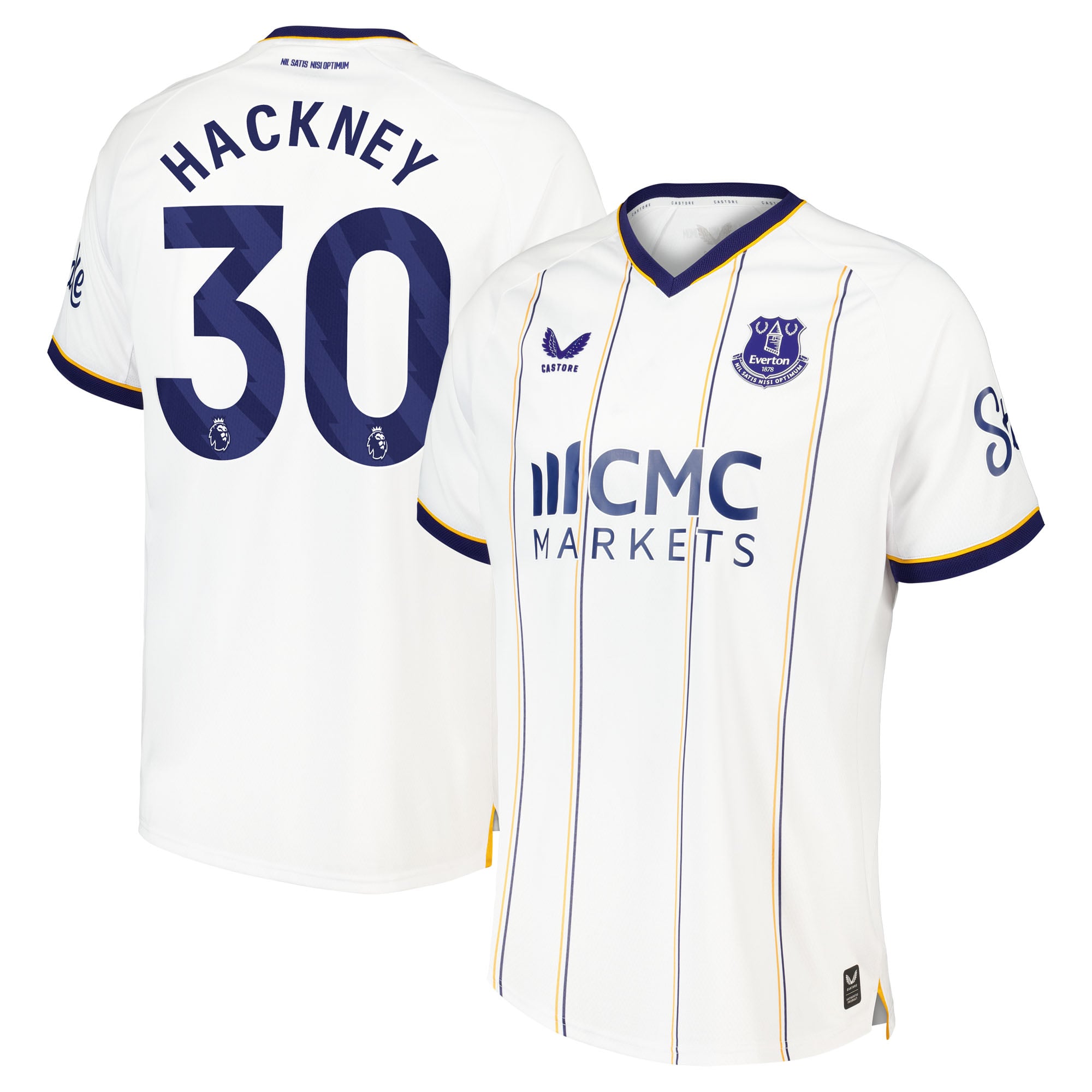 Everton Castore Away Pro Shirt 2026-27 with Hackney 30 printing
