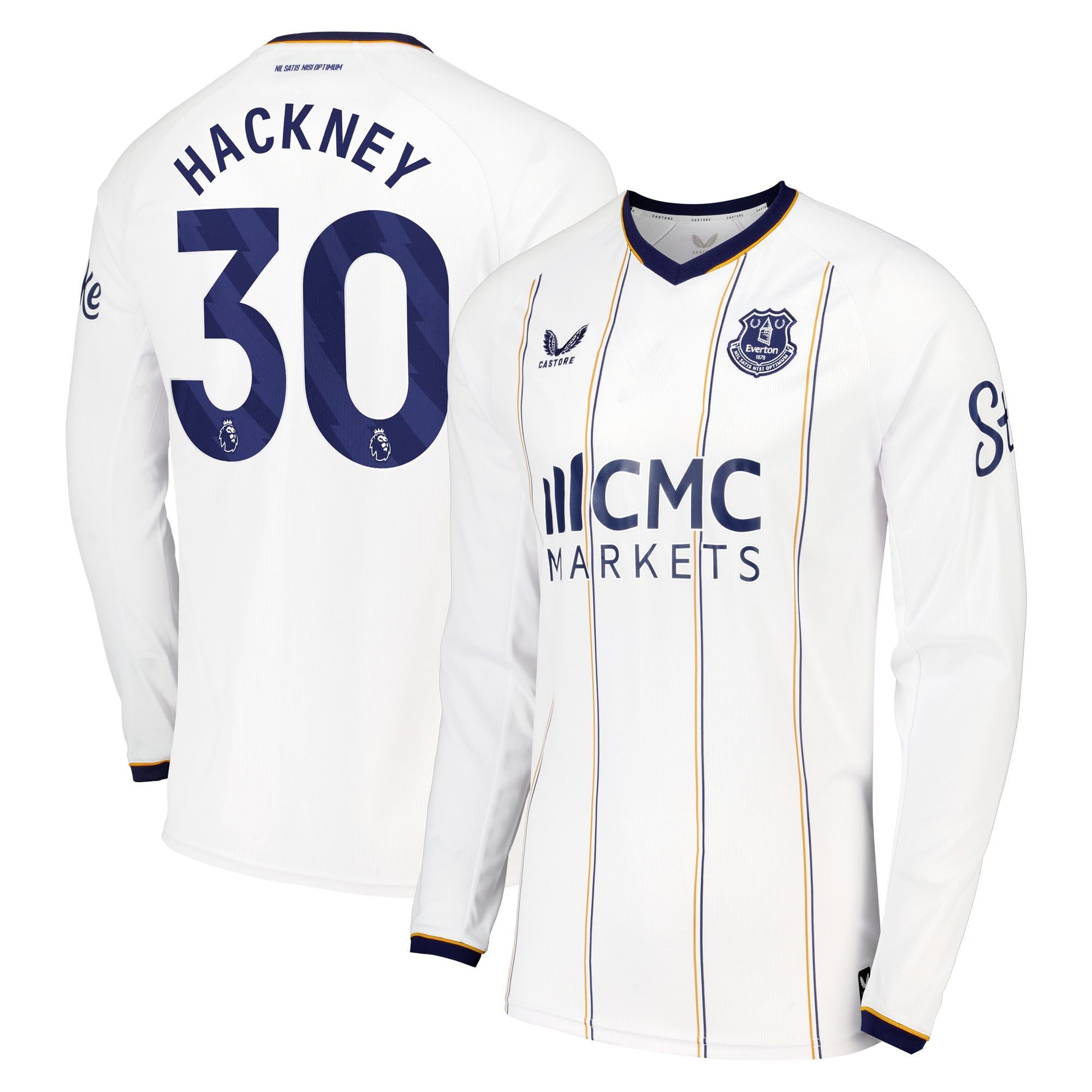 Everton Castore Away Shirt 2026-27 - Long Sleeve with Hackney 30 printing, , rebel_hi-res
