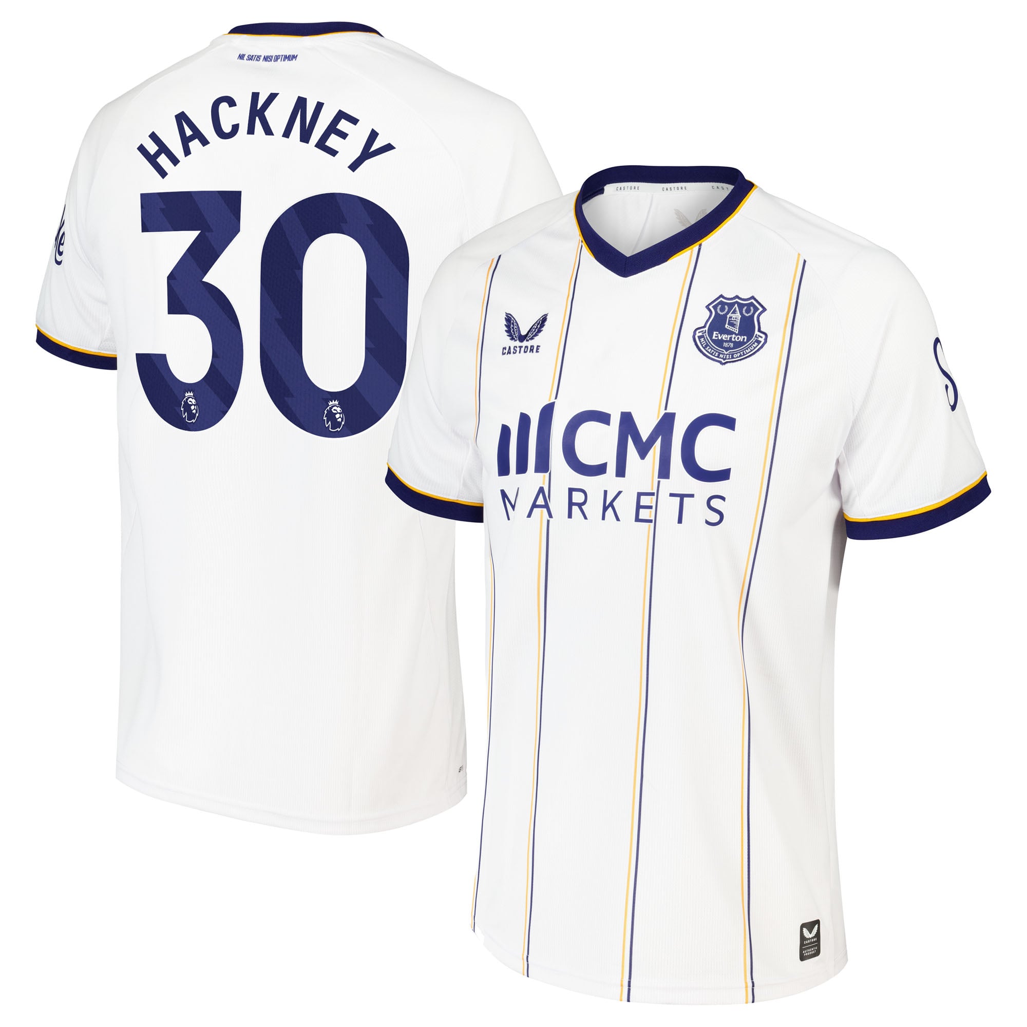 Everton Castore Away Shirt 2026-27 with Hackney 30 printing