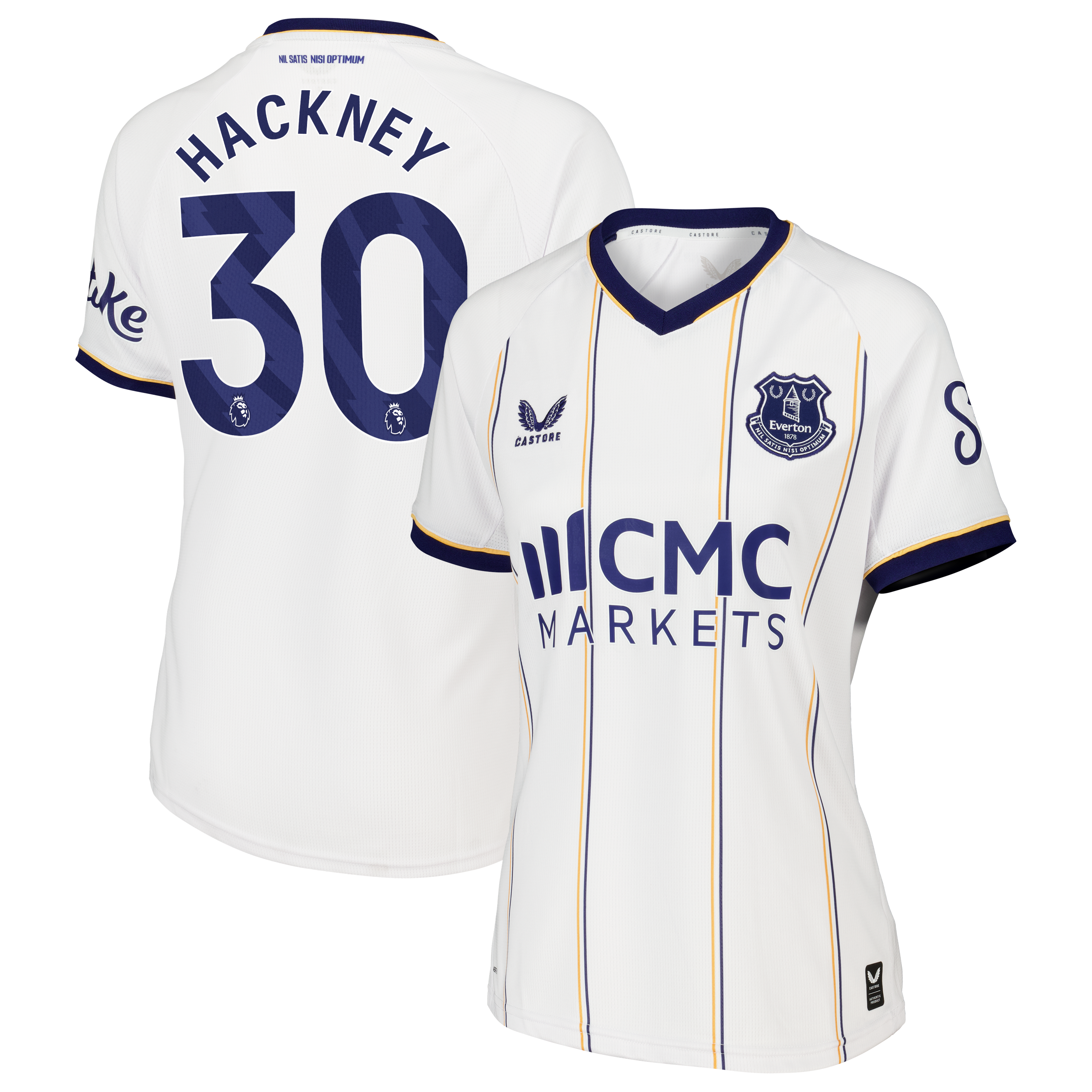 Everton Castore Away Shirt 2026-27 - Womens with Hackney 30 printing