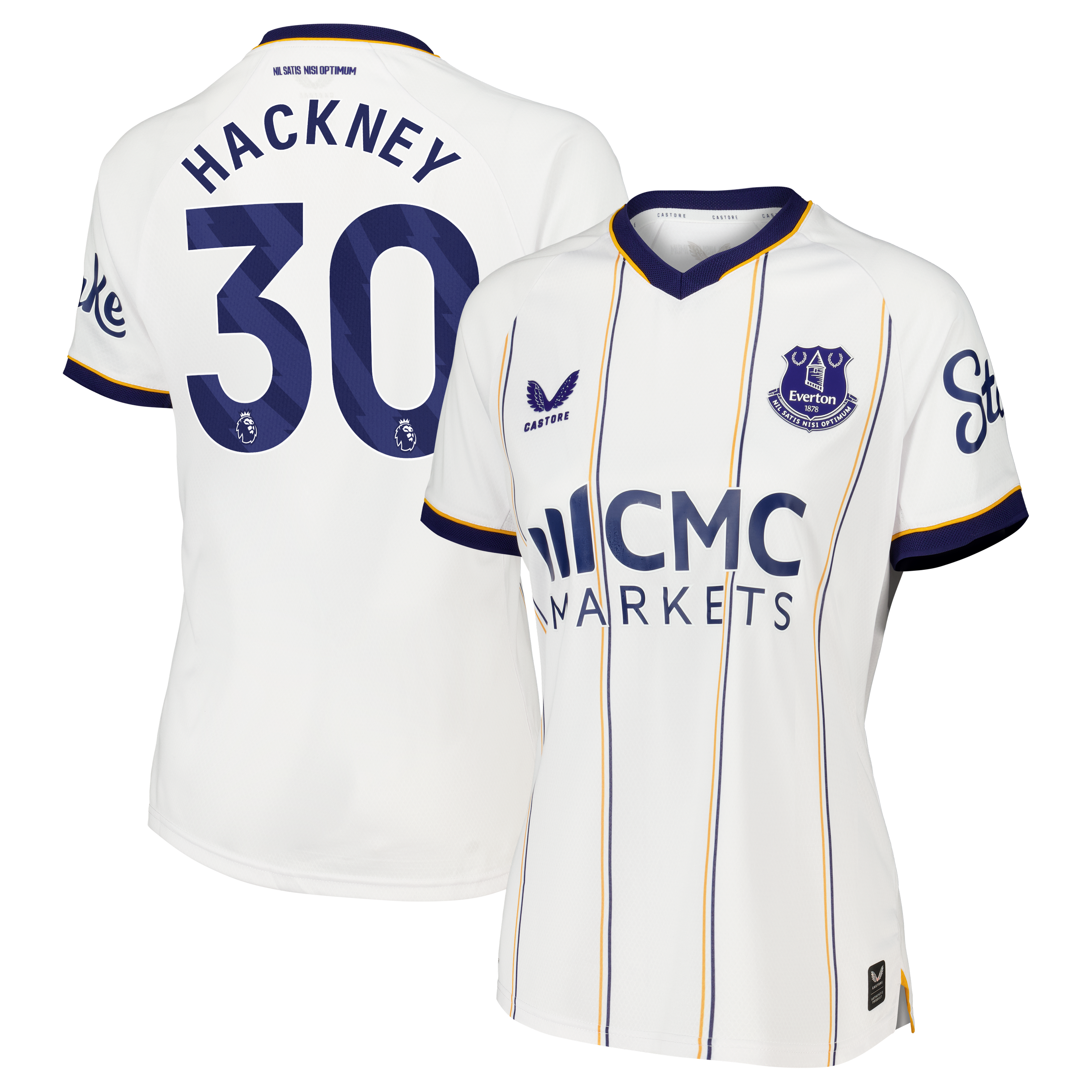Everton Castore Away Pro Shirt 2026-27 - Womens with Hackney 30 printing