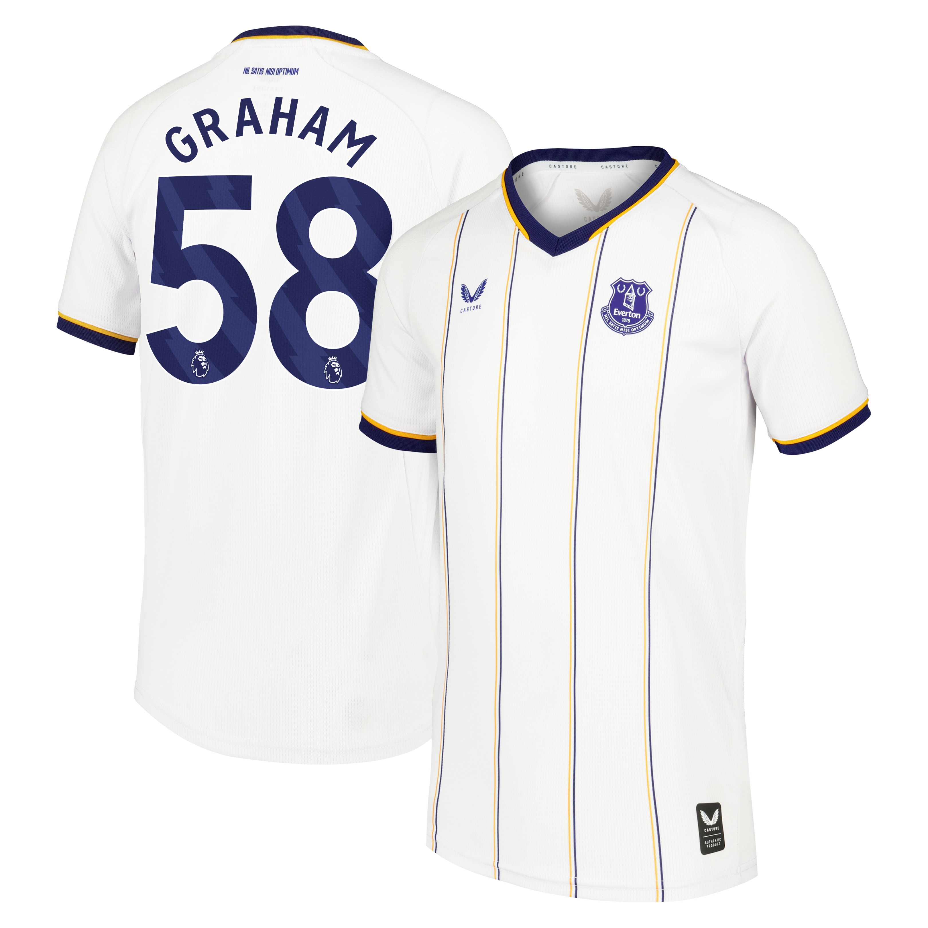 Everton Castore Away Shirt 2026-27 - Kids with Graham 58 printing
