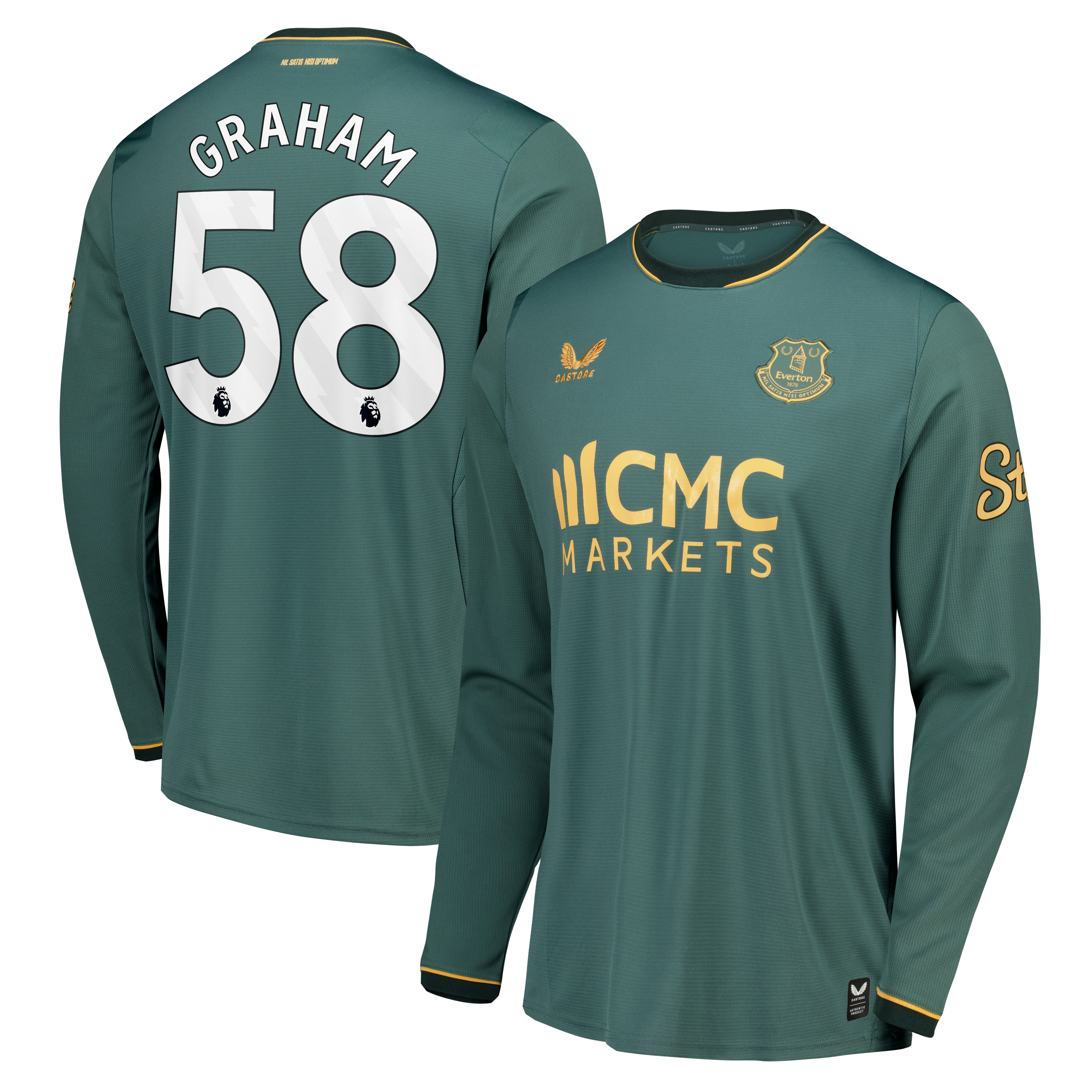 Everton Castore Third Replica Shirt 2026-27 - Long Sleeve with Graham 58 printing, , rebel_hi-res