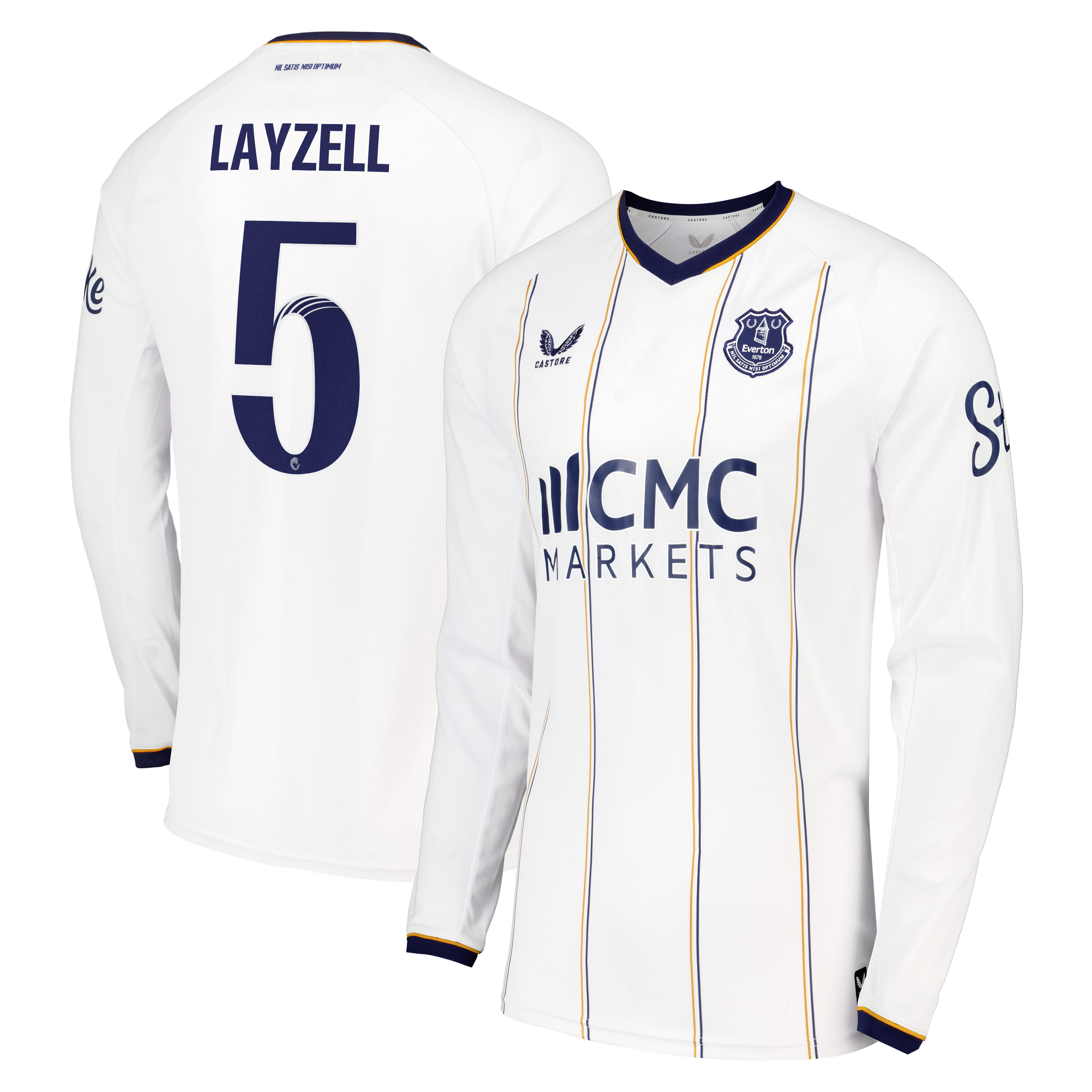 Everton WSL Castore Away Replica Shirt 2026-27 - Long Sleeve with Layzell 5 printing