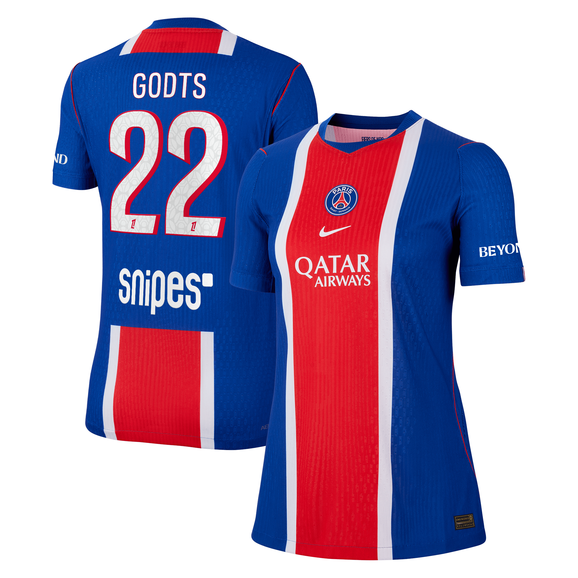 PSG Nike Home Aero-FIT Match Shirt 2026-27 - Womens with Godts 22 printing