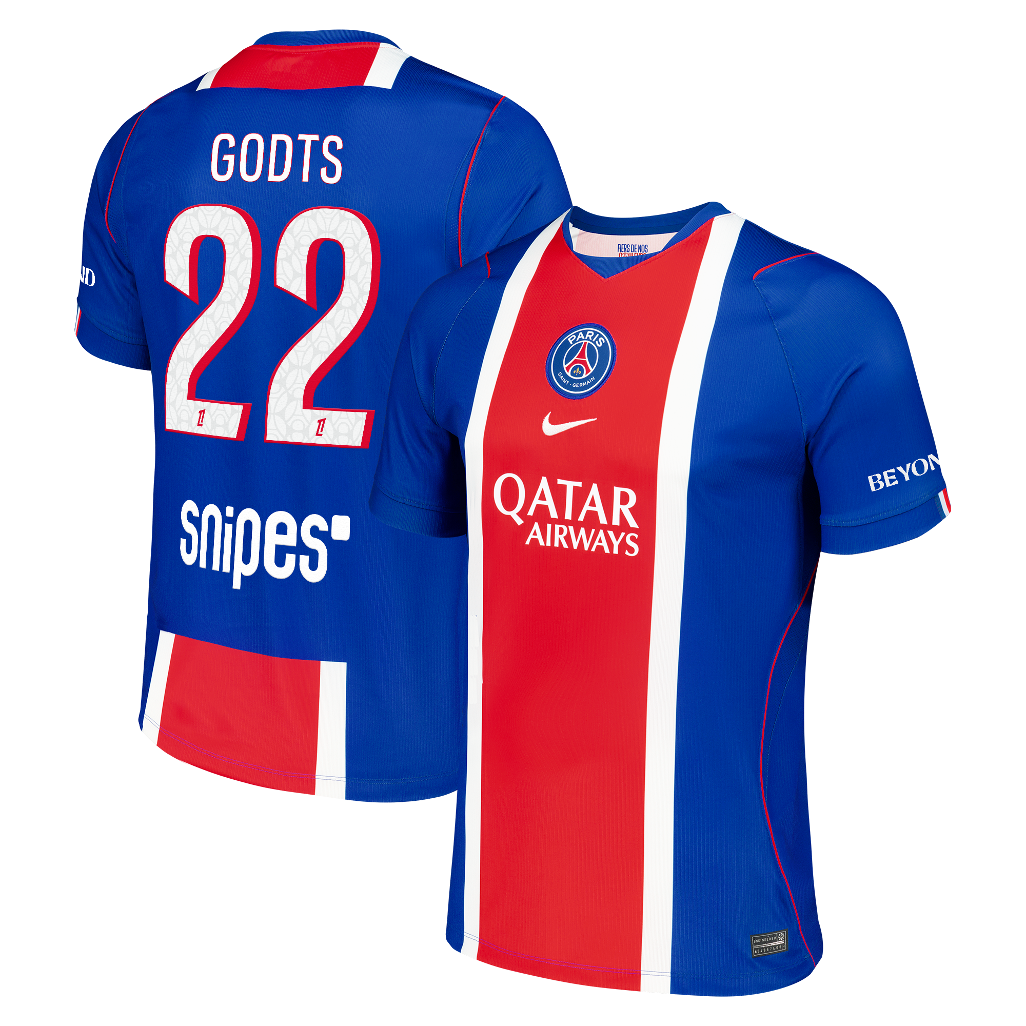 PSG Nike Home Stadium Shirt 2026-27 with Godts 22 printing