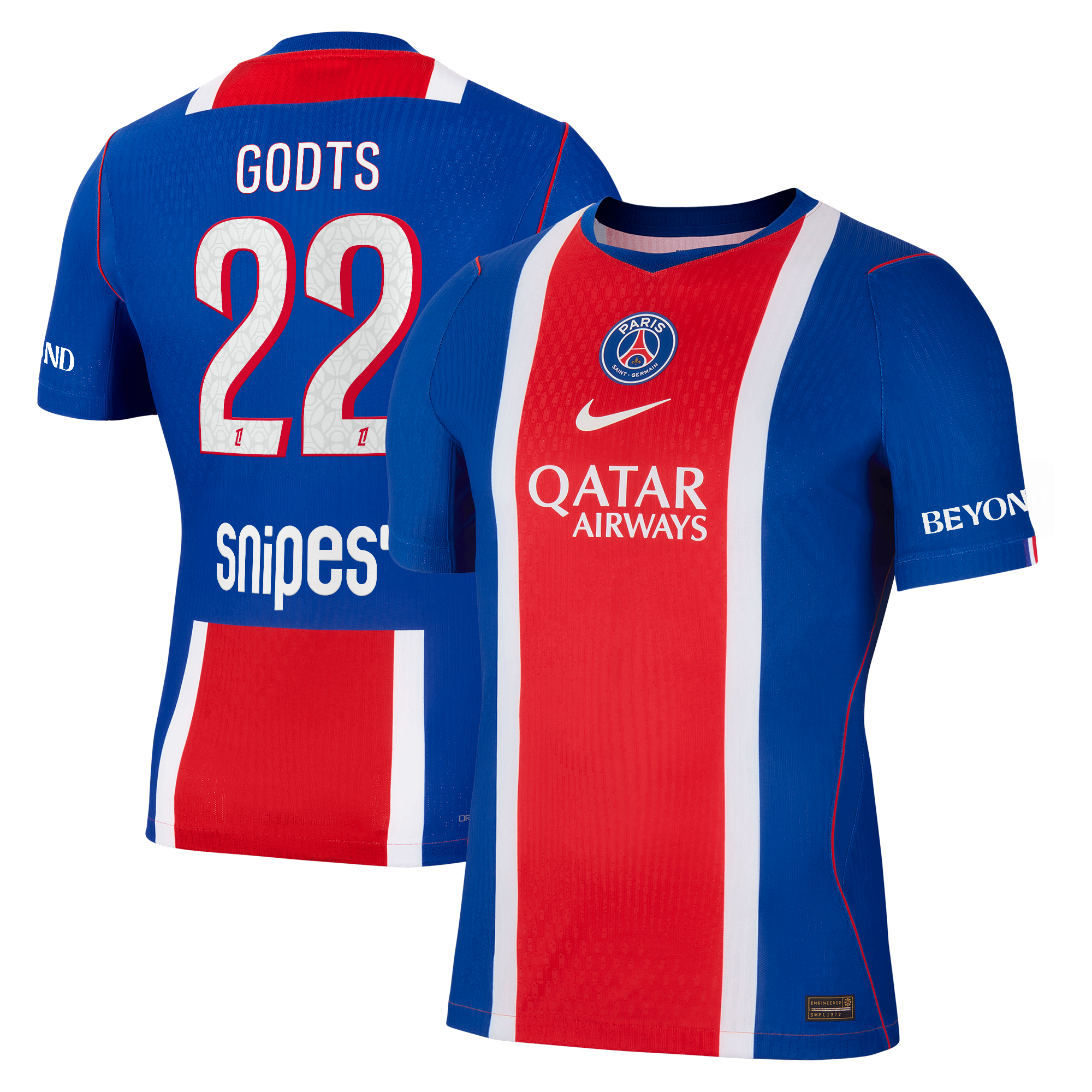 PSG Nike Home Aero-FIT Match Shirt 2026-27 with Godts 22 printing