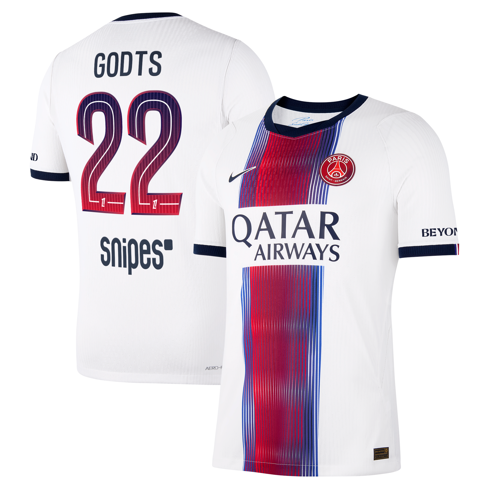 PSG Nike Aero-FIT Away Match Shirt 2026-27 with Godts 22 printing