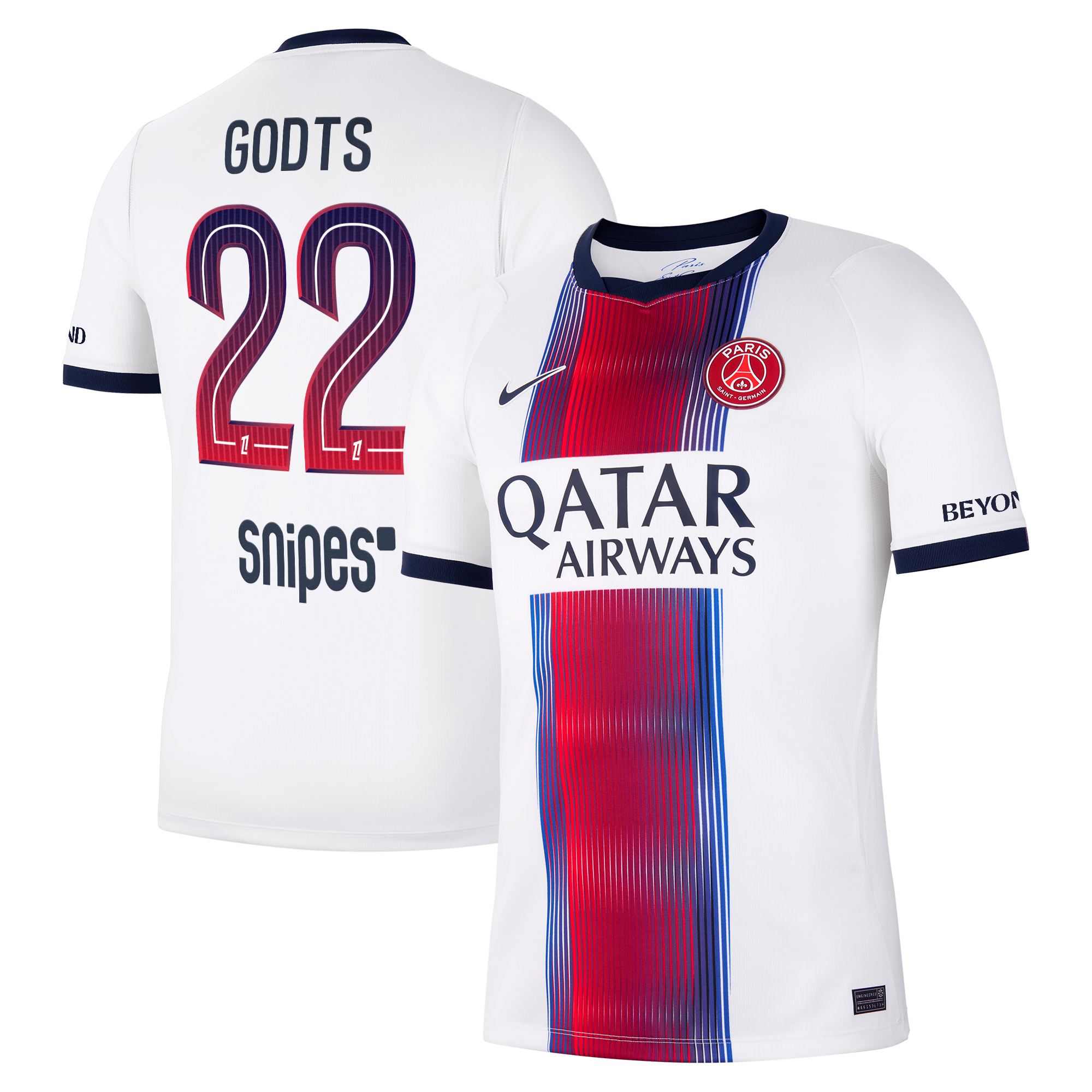 PSG Nike Away Stadium Shirt 2026-2027 with Godts 22 printing