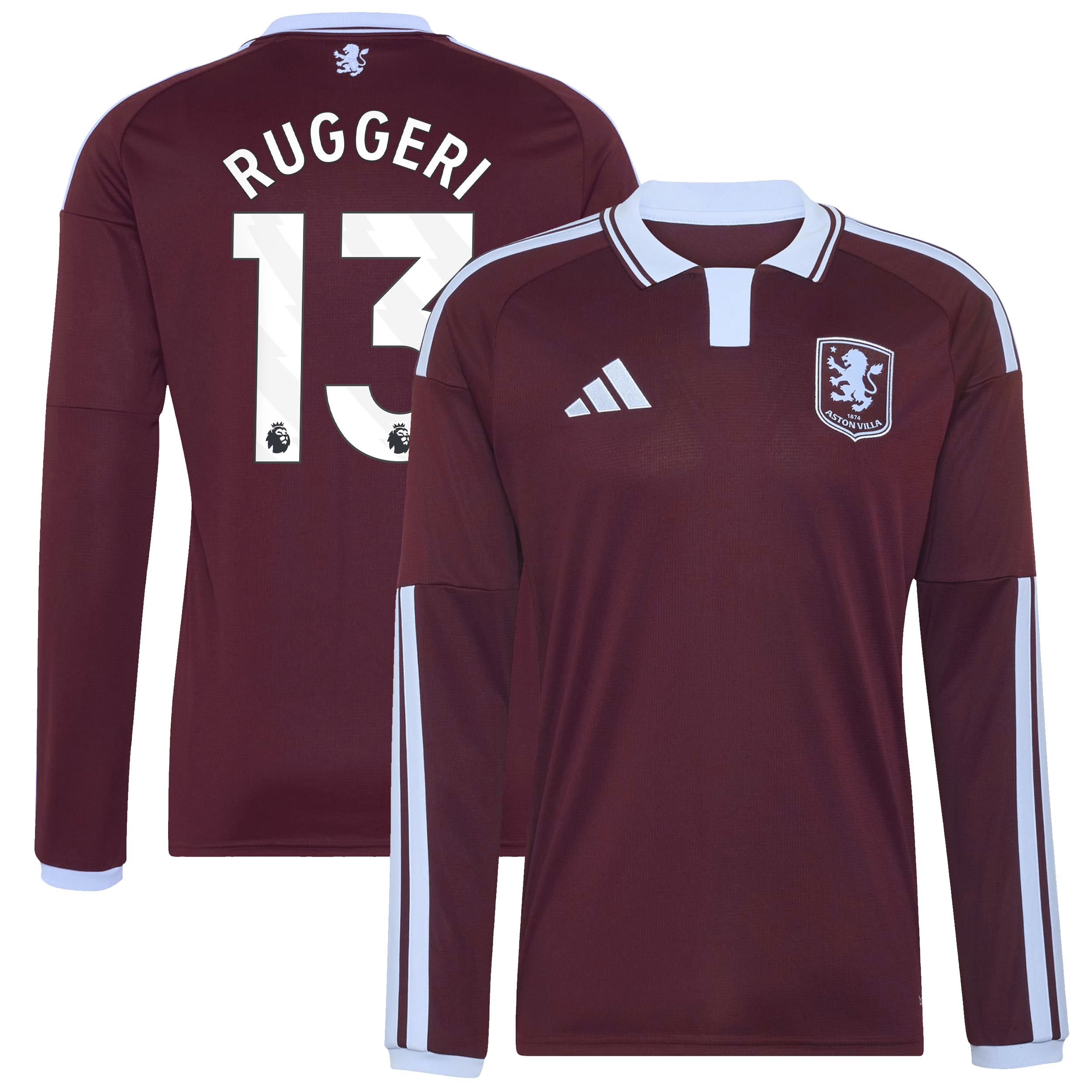 Aston Villa adidas Home Shirt 2026-27 - Long Sleeve with Ruggeri 13 printing, , rebel_hi-res