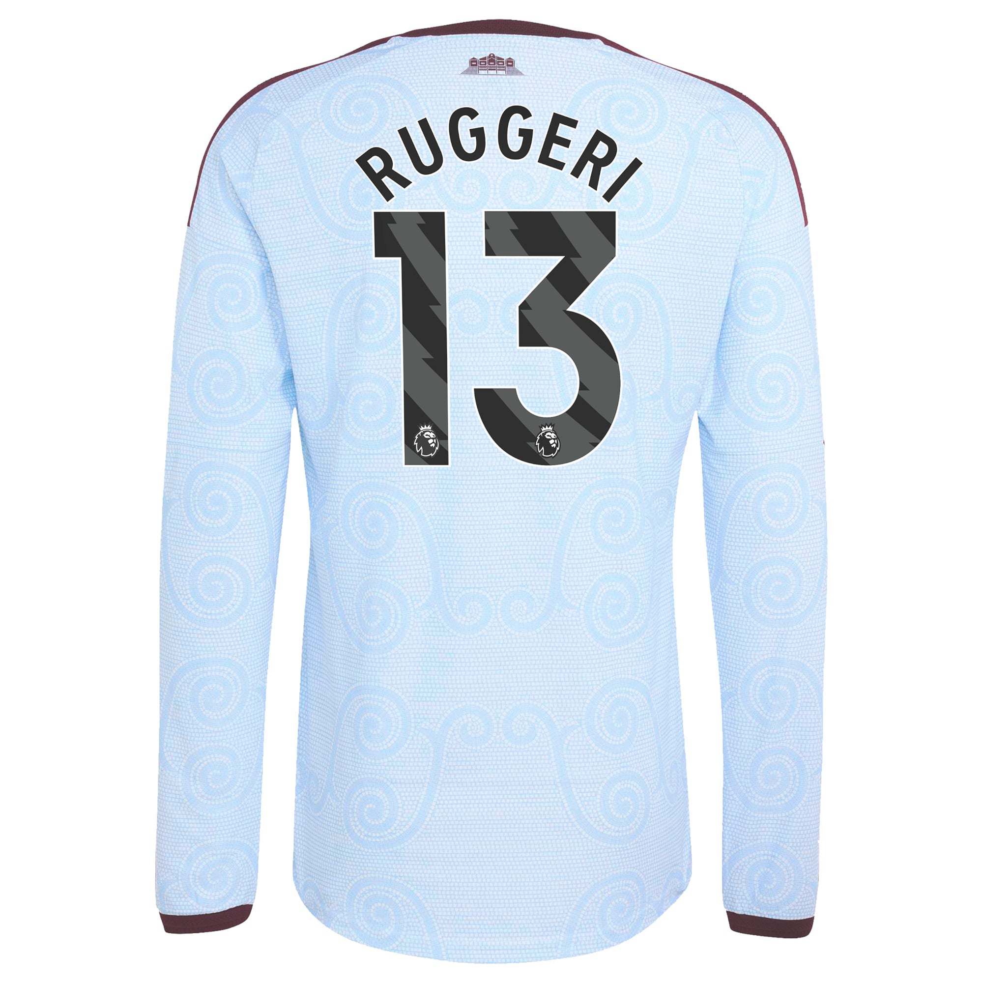 Aston Villa adidas Third Authentic Shirt 2026-27 - Long Sleeve with Ruggeri 13 printing, , rebel_hi-res