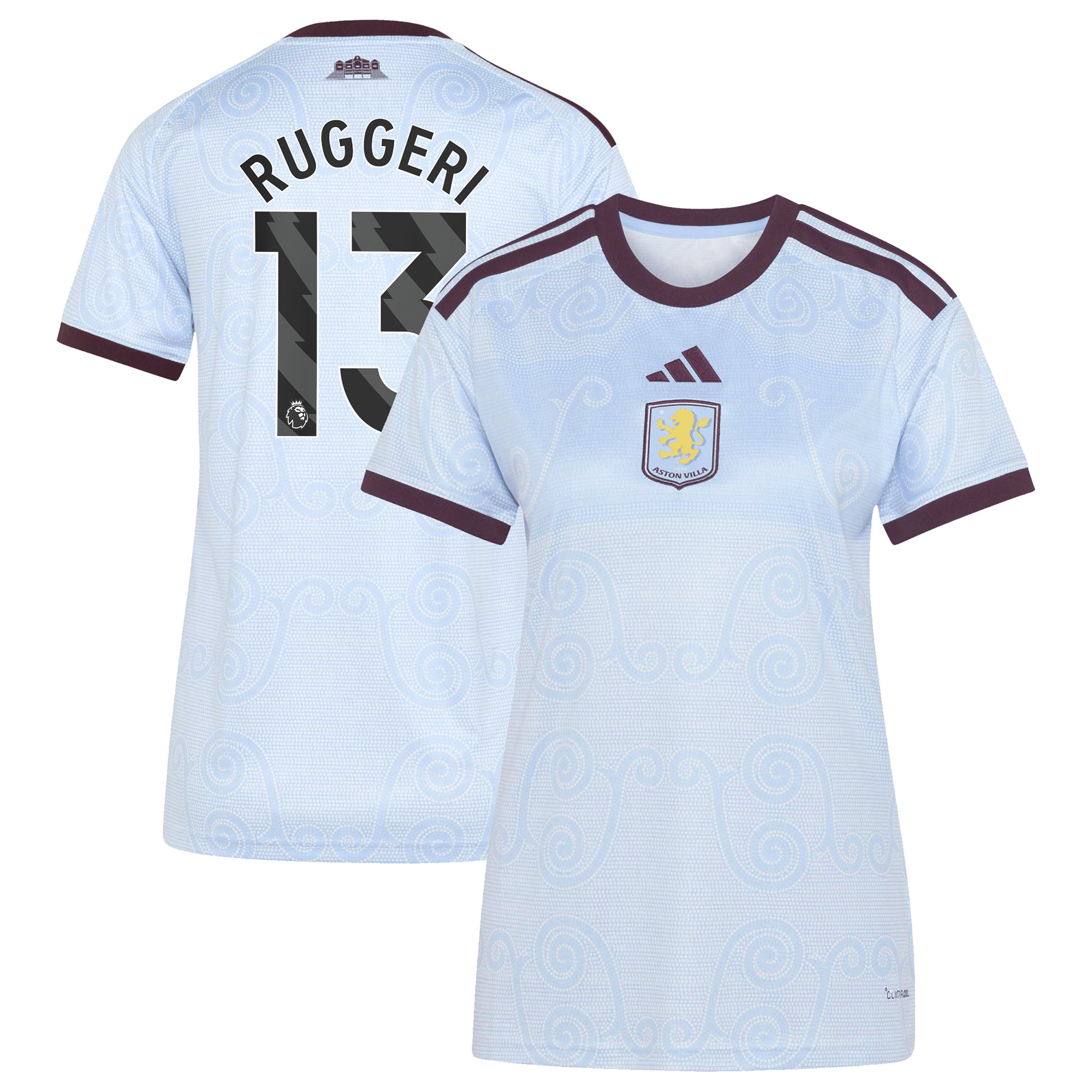 Aston Villa adidas Third Shirt 2026-27 - Womens with Ruggeri 13 printing, , rebel_hi-res