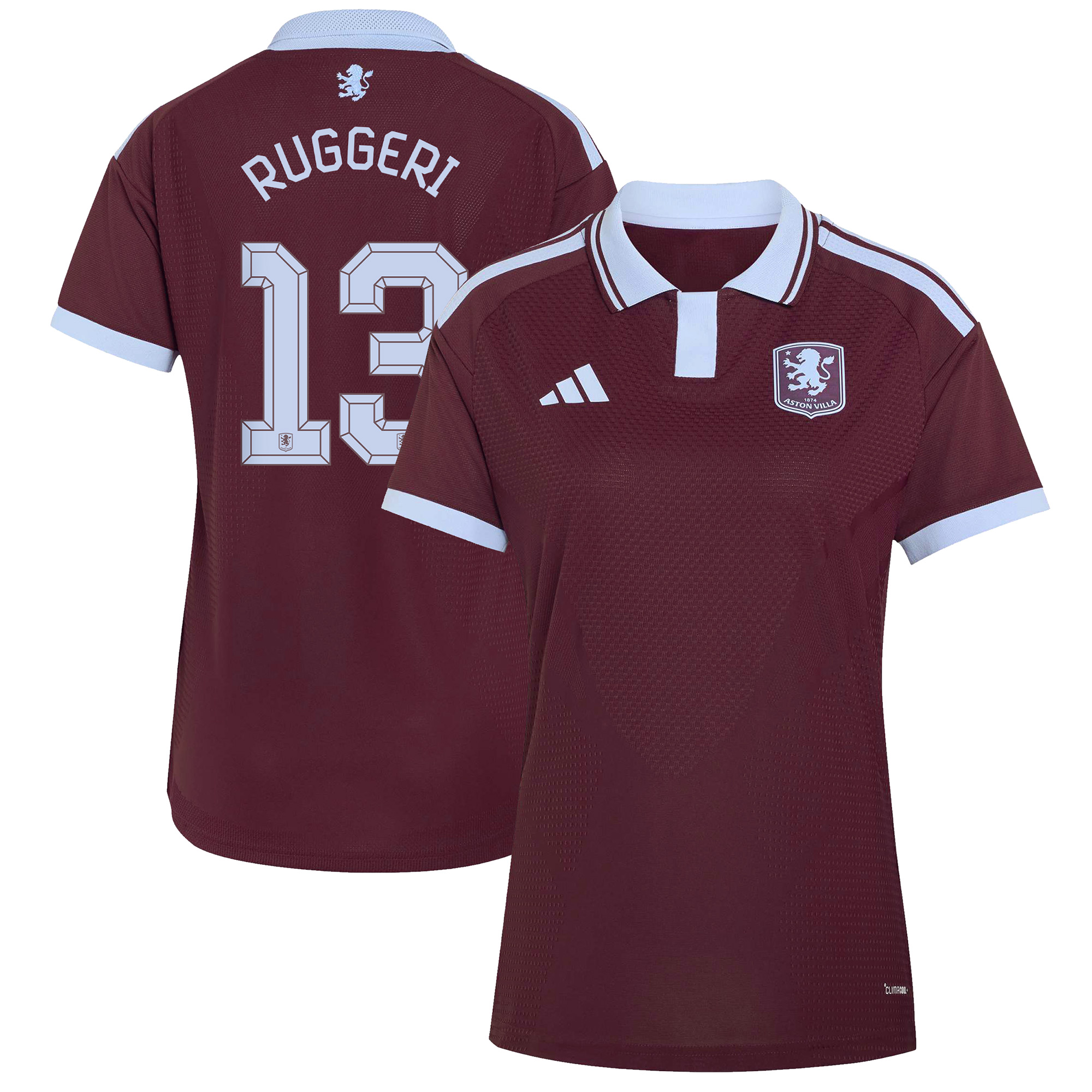 Aston Villa adidas Home Authentic Shirt 2026-27 - Womens with Ruggeri 13 Cup printing, , rebel_hi-res