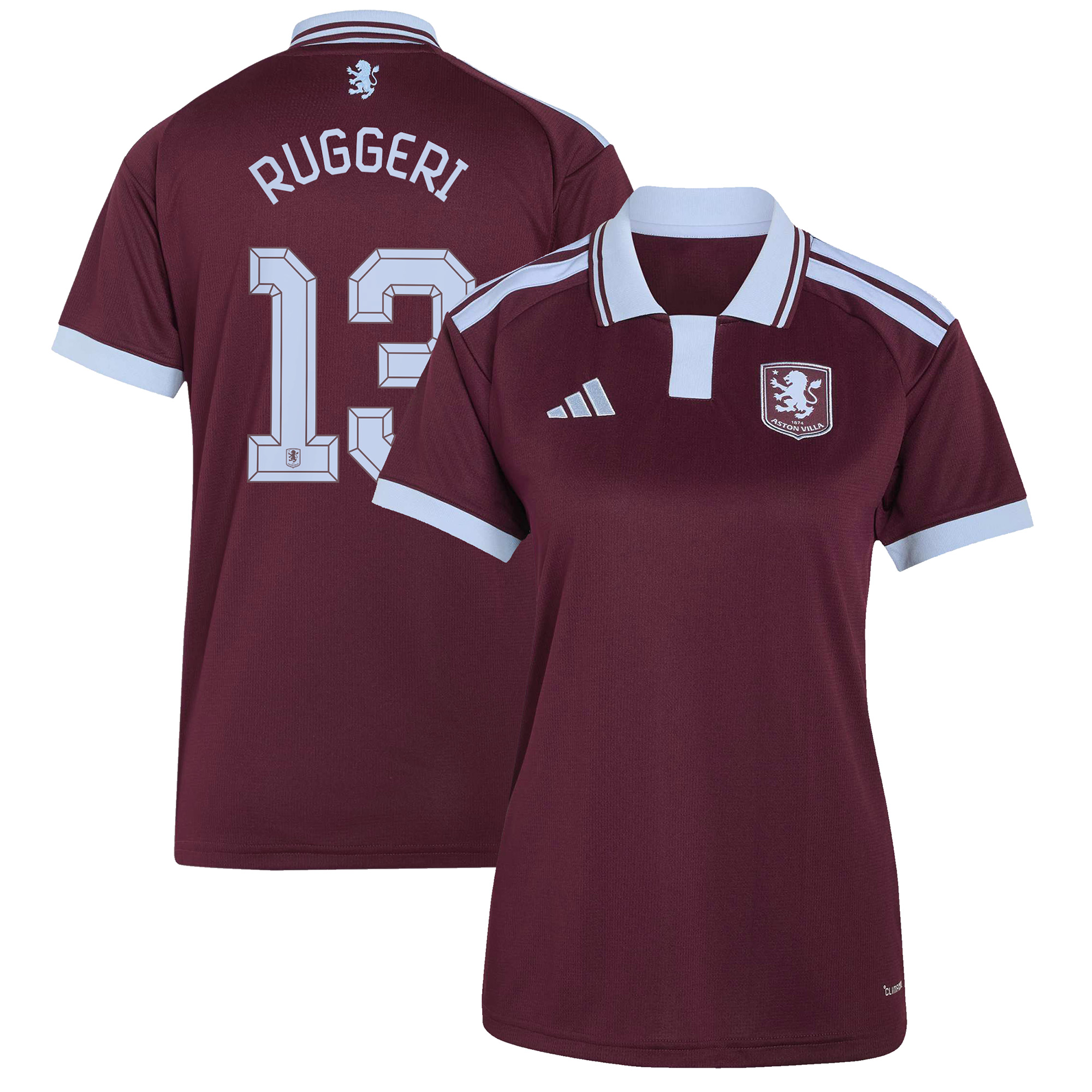 Aston Villa adidas Home Shirt 2026-27 - Womens with Ruggeri 13 Cup printing, , rebel_hi-res