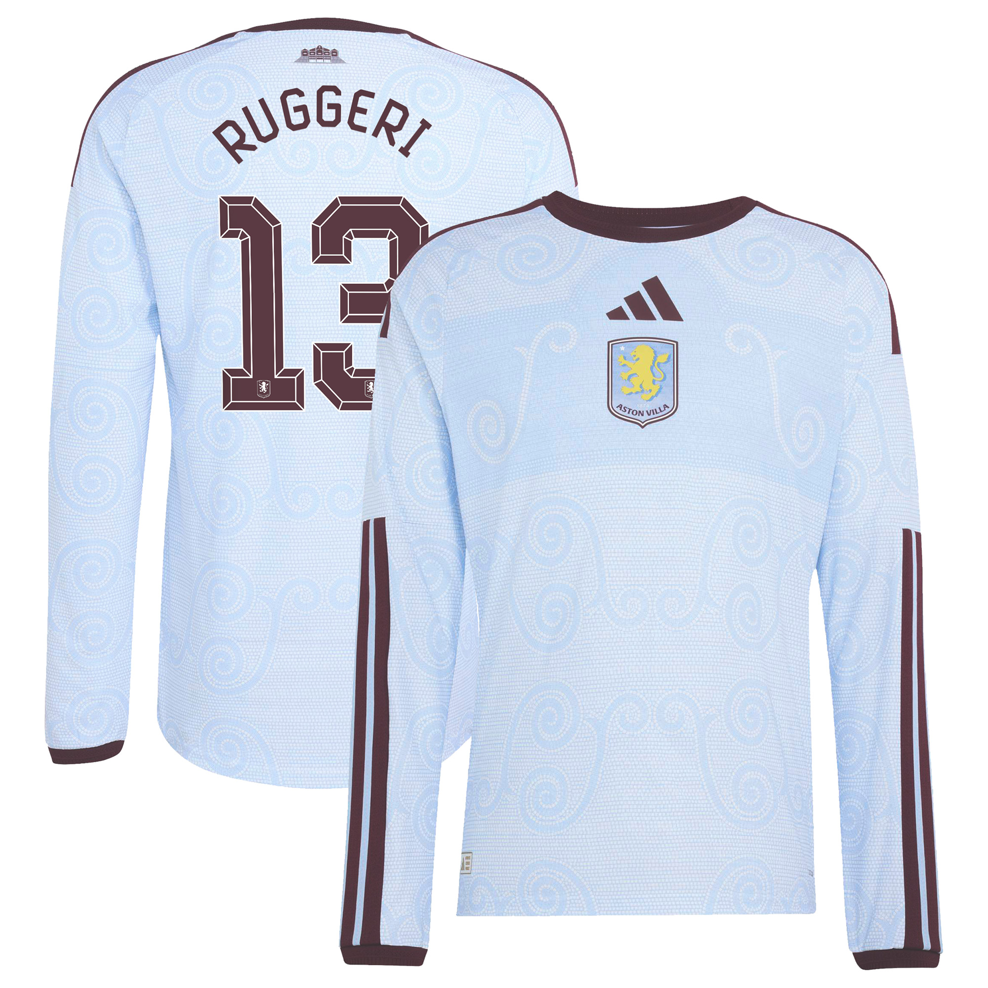 Aston Villa adidas Third Authentic Shirt 2026-27 - Long Sleeve with Ruggeri 13 Cup printing, , rebel_hi-res