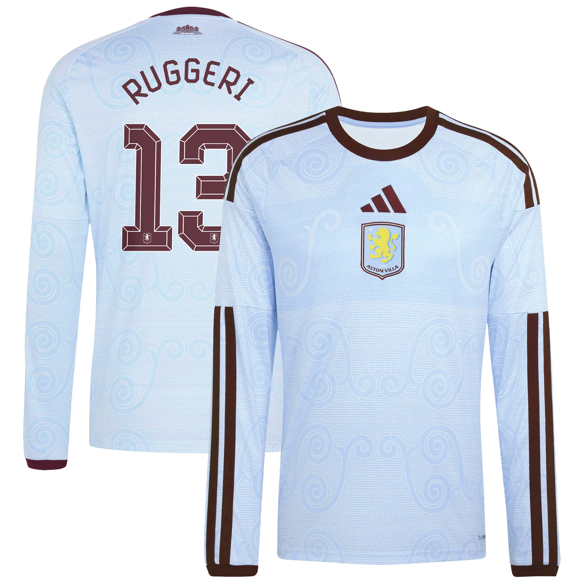Aston Villa adidas Third Shirt 2026-27 - Long Sleeve with Ruggeri 13 Cup printing, , rebel_hi-res